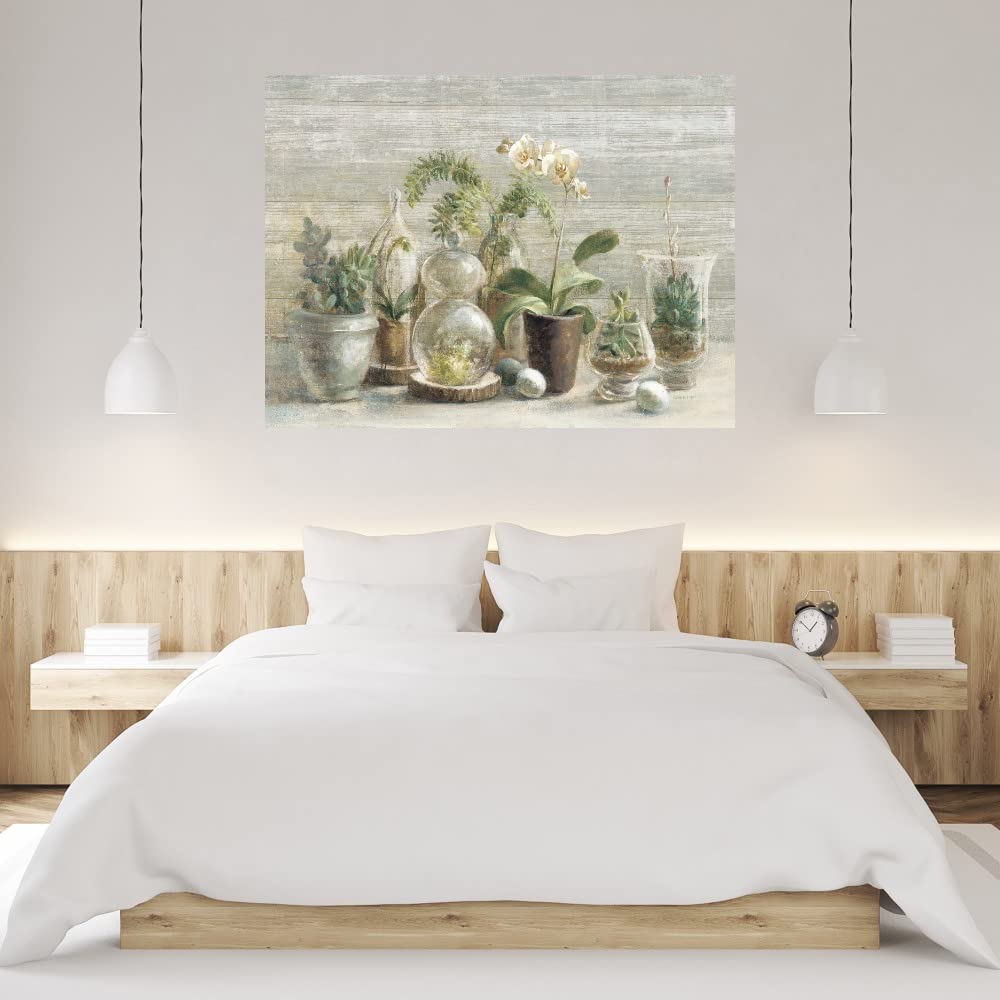 Hand-Painted Orchid Canvas Wall Art - Premium Wood Framed Greenhouse Floral Painting by Danhui Nai - 43x32 Inch Ready-to-Hang Home Decor for Living Room, Bedroom, Office - Perfect for Modern, Farmhouse & Boho Interior Design Styles