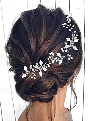 Aukmla Silver Crystal Bridal Hair Vine Headband - Rhinestone Wedding Hair Accessories for Women & Girls - Perfect for Brides, Bridesmaids, and Special Occasions