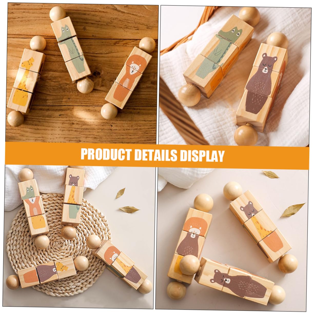 **Phenofice Wooden Baby Rattles - Natural Wooden Teething Toys for Newborns & Infants, Safe & Portable Handheld Rattle Toys for Sensory Play, Baby Shower Gifts, Nursery & Travel**
