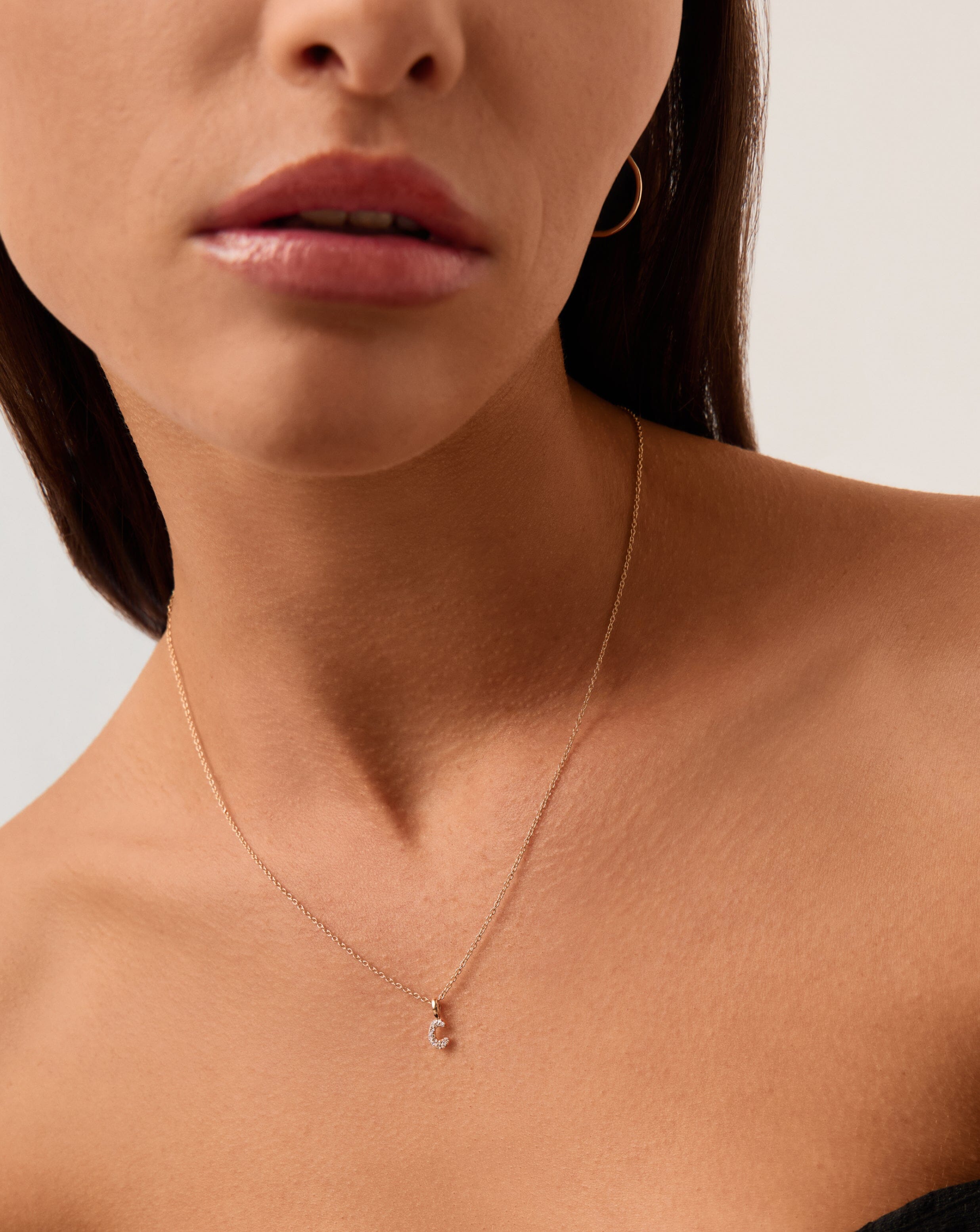 14K Solid Yellow Gold Plated Diamond Initial Mini Pendant Necklace - Personalized Letter C Jewelry Gift for Women | Perfect for Birthdays, Anniversaries & Everyday Elegance