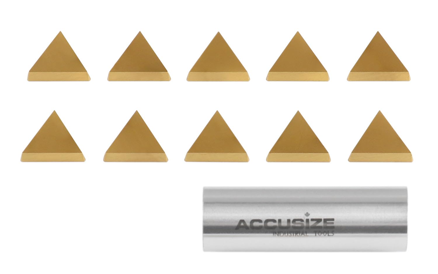 Accusize TPG322 Tin Coated Carbide Inserts - 60 Pc Set for CNC Lathe Turning Tools | Industrial Metal Cutting Inserts | Perfect for Machining Steel, Cast Iron & Alloy Materials