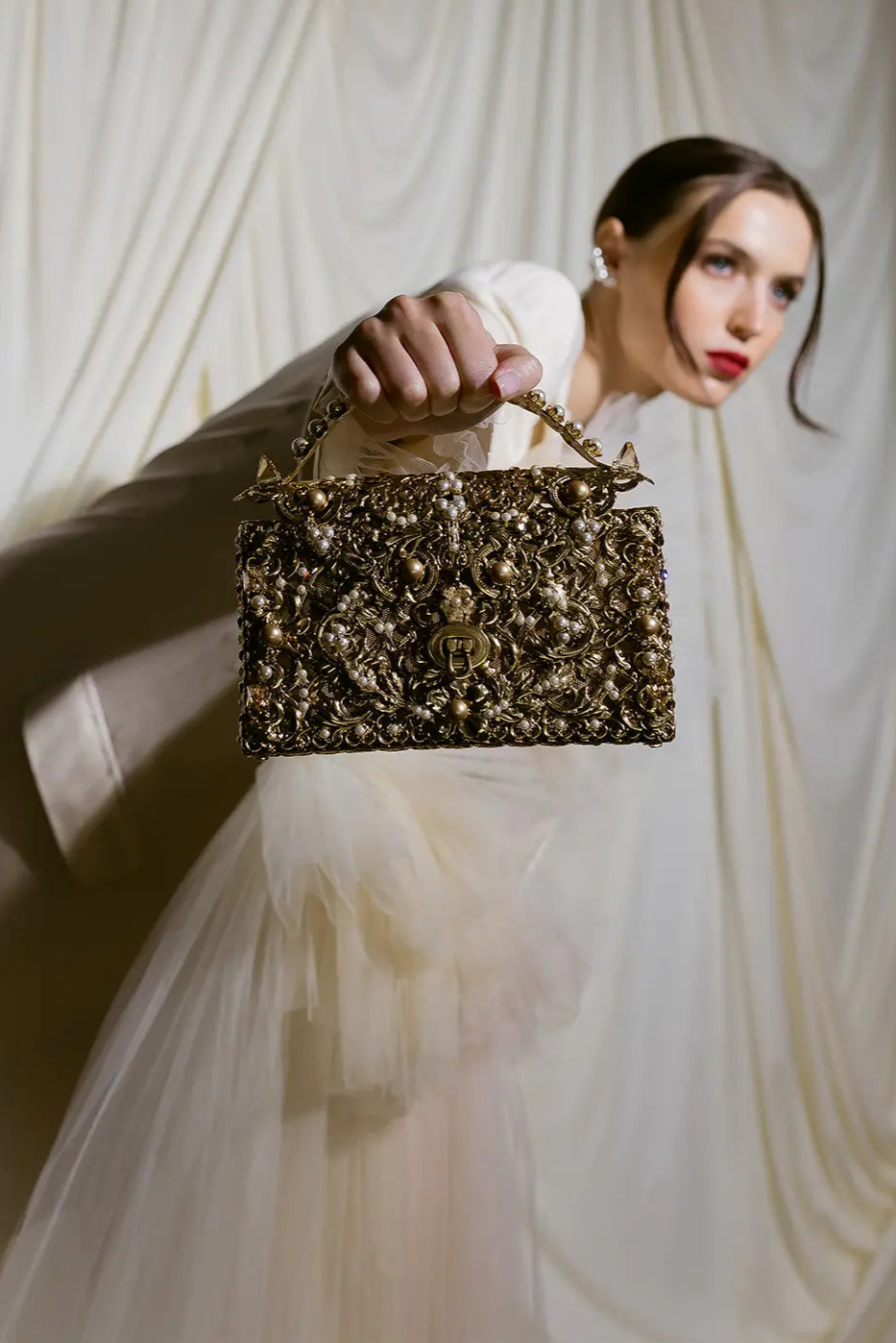 Gilded Garden Purse - Elegant Women's Handbag for Parties, Weddings & Special Occasions | Stylish Clutch with Floral Design