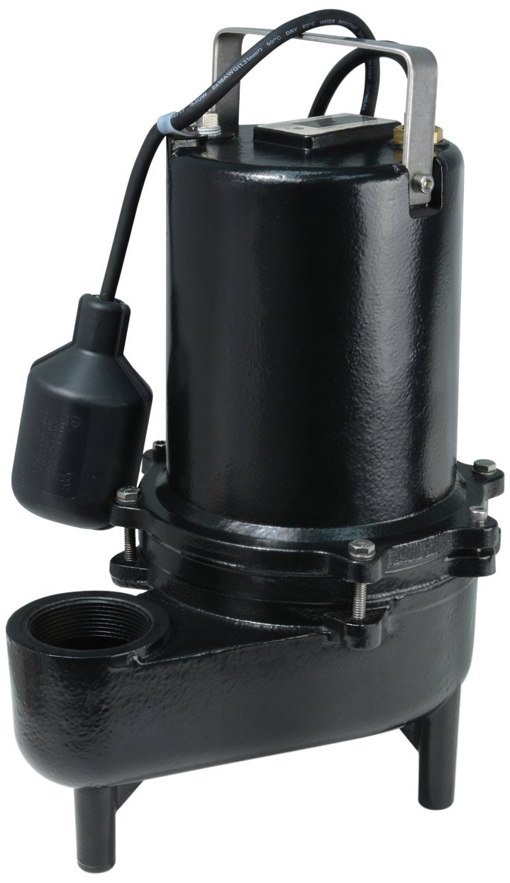 ECO-FLO Products ESE60W Cast Iron Sewage Pump with Wide Angle Switch, 6/10 HP, 9,910 GPH - Heavy Duty Submersible Sump Pump for Basement, Yard Flooding & Wastewater Drainage