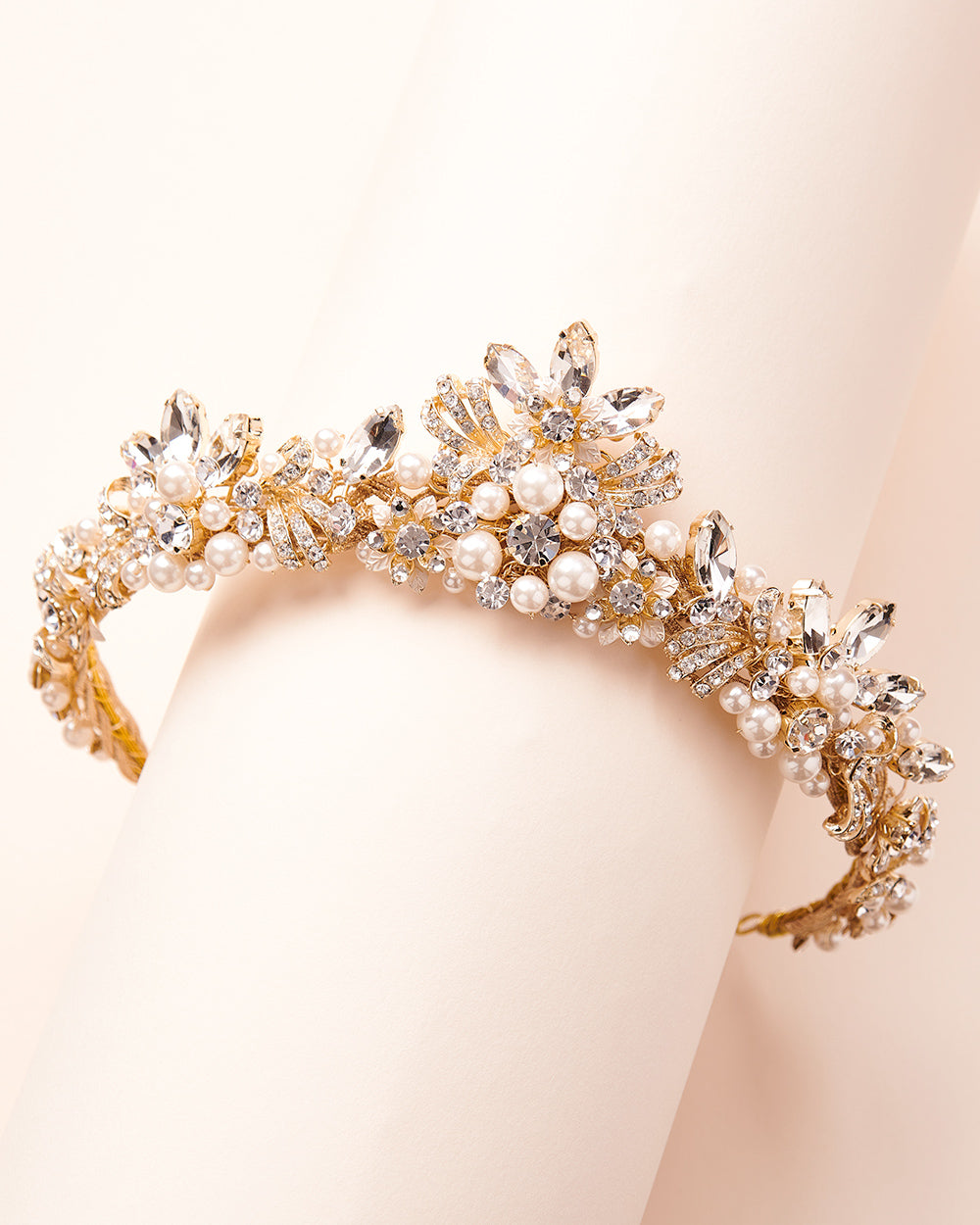 Ophelia Pearl Crown - Elegant Pearl Tiara for Weddings, Prom & Special Occasions | Vintage-Inspired Bridal Headpiece for Women