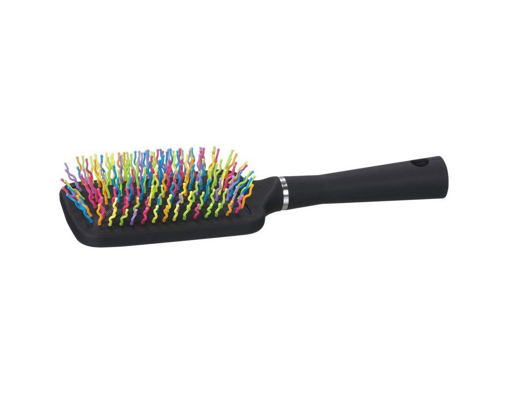 Tough 1 Rainbow Bristle Mane and Tail Brush for Horses - Durable Grooming Tool for Show, Trail Riding & Daily Care