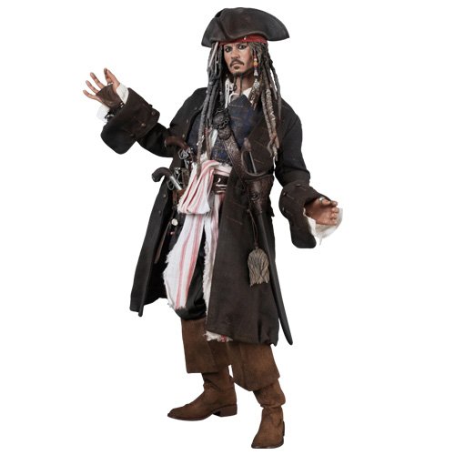 Hot Toys Pirates of the Caribbean Captain Jack Sparrow DX06 12-Inch Collectible Action Figure with Telescope Accessory - Perfect for Movie Fans and Collectors Display