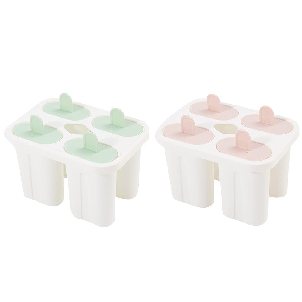 DOITOOL 2-Pack Reusable Popsicle Molds for Homemade Ice Cream - BPA-Free DIY Frozen Treat Maker with Lids (Assorted Colors) - Perfect for Summer Snacks, Kids Parties & Healthy Desserts