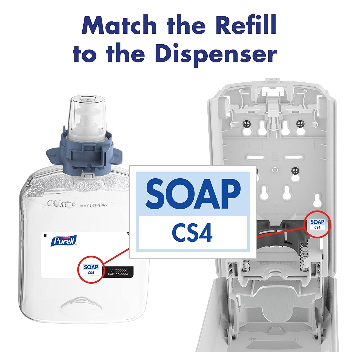 Purell Fragrance-Free Foaming Hand Soap Refill, 1250 mL (Pack of 4) - For Schools, Offices & Healthcare Facilities | CS4 Push-Style Dispenser Compatible | 5112-04