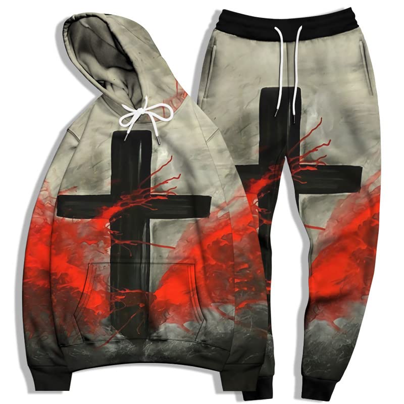 Unisex 3D Printed Tracksuit Set - 2-Piece Hoodie & Joggers for Men & Women | Comfortable Sportswear for Gym, Running & Casual Wear