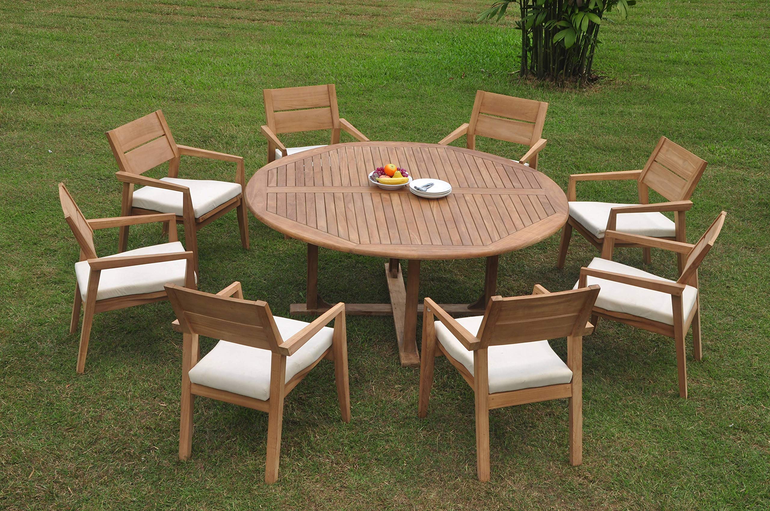 Premium 9-Piece Outdoor Teak Patio Dining Set - 72