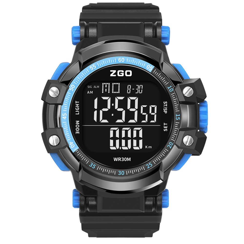 Men's Digital Sports Watch - 30M Waterproof, Chronograph, Stopwatch, Step Counter, Alarm, Calendar | Perfect for Running, Outdoor Activities & Mountain Climbing