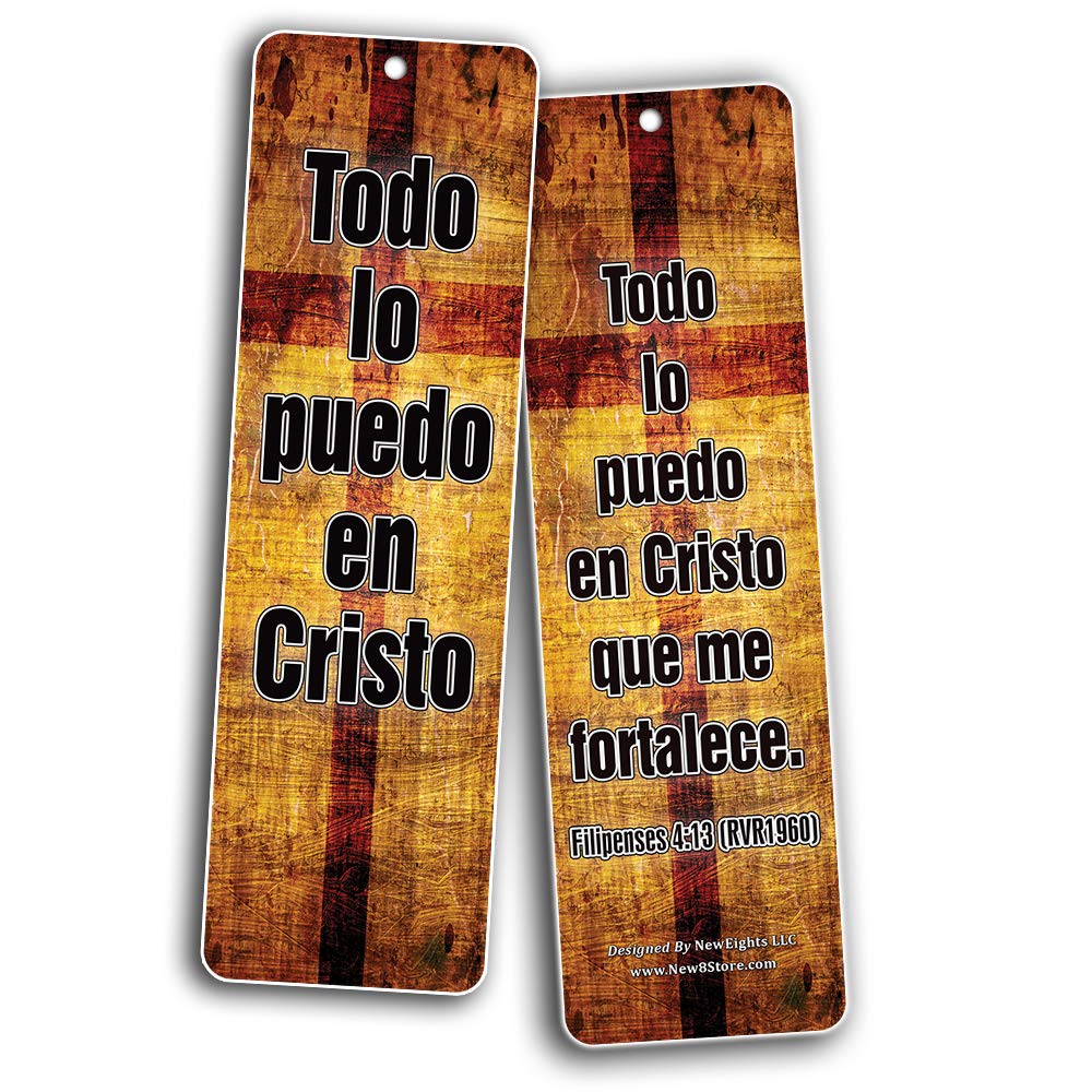 Spanish Bible Verse Bookmarks - 12-Pack Motivational Cards for Daily Reading