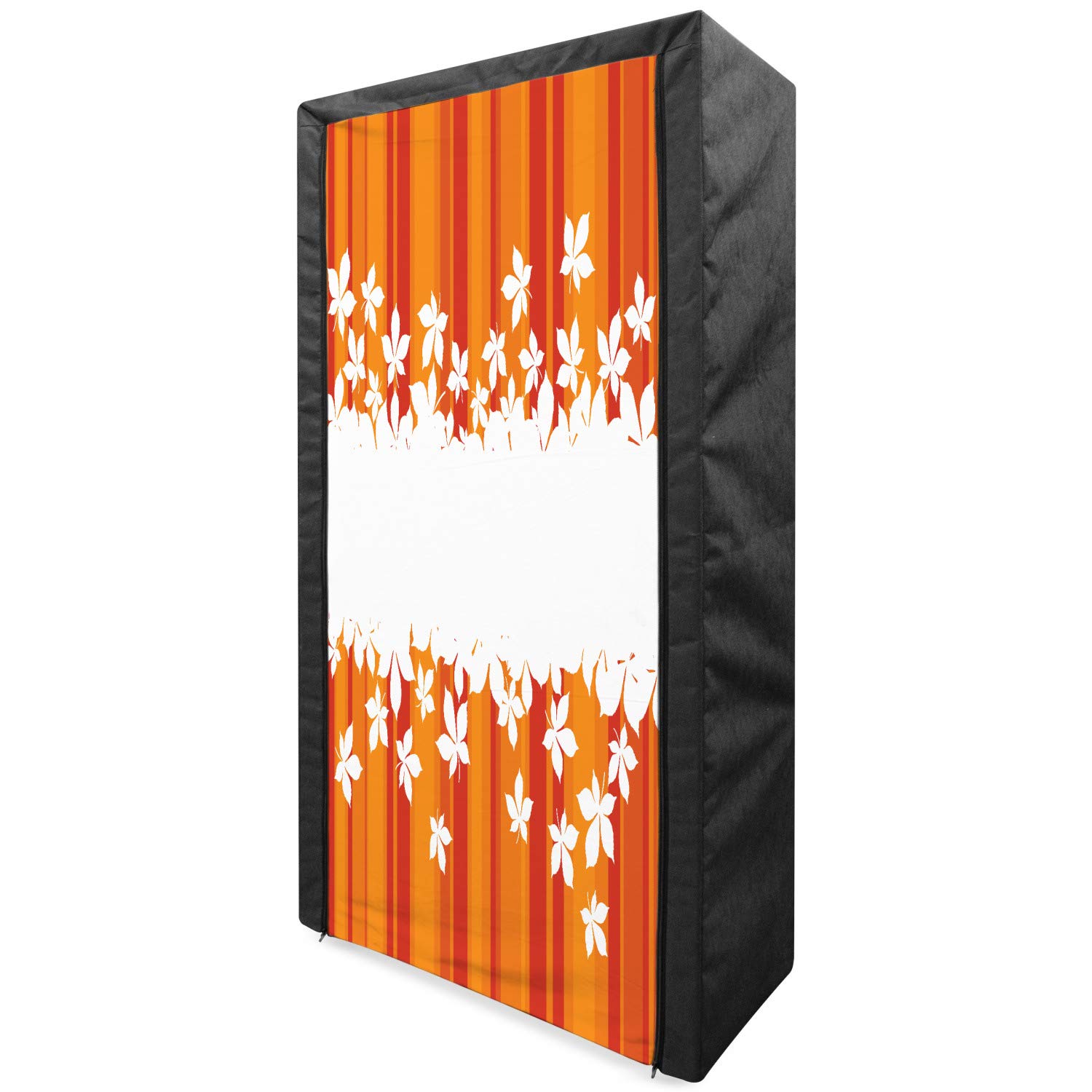 Ambesonne Orange Fabric Wardrobe - Portable Clothing Organizer with Shelves, 33.5
