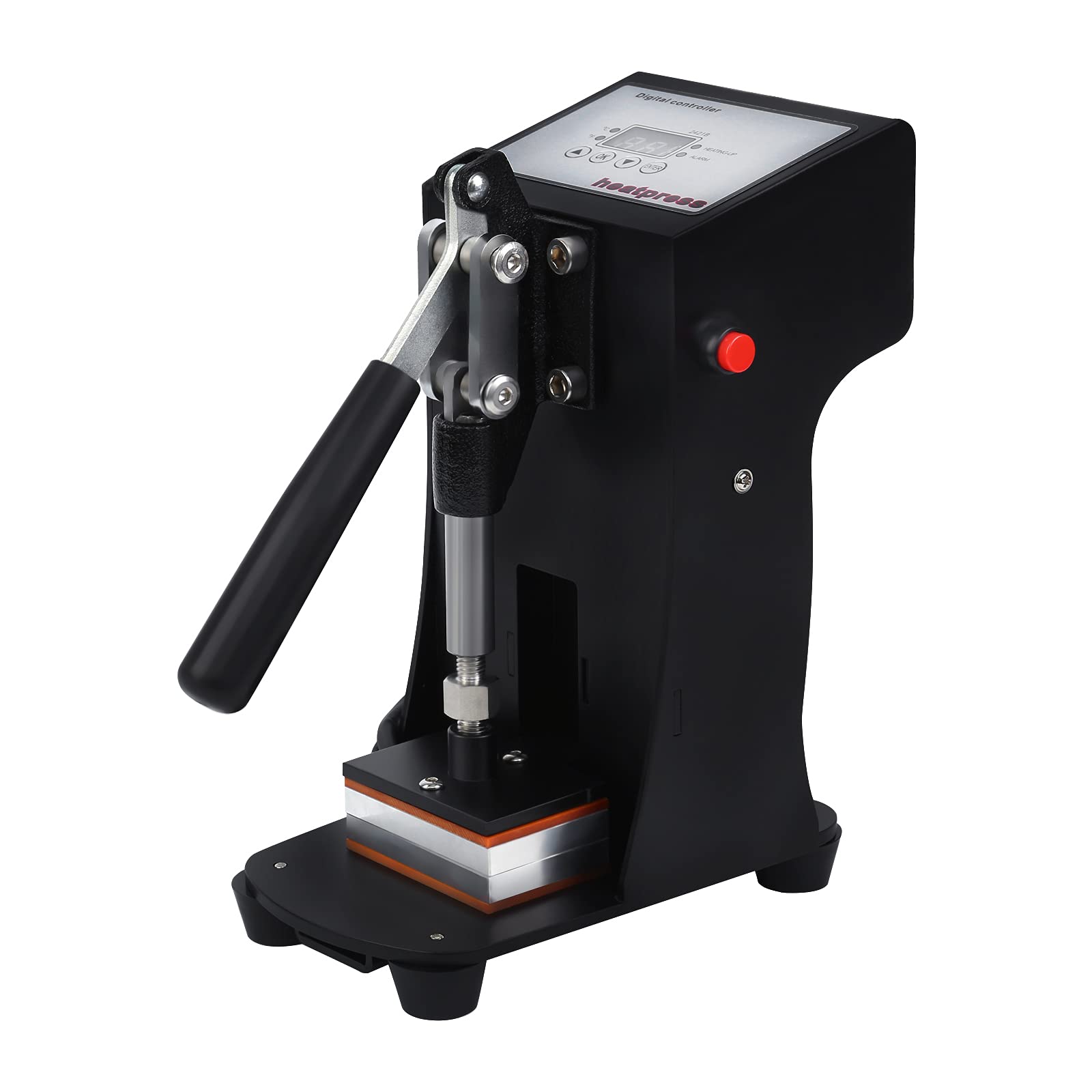 Yonntech Mini Manual Heat Press Machine 2x3 inch - 350W Dual Heated Plates Sublimation Press with Digital Controller - Perfect for T-Shirts, Mugs, Hats & DIY Crafts (770LBS Pressure, Hand Crank Operation)