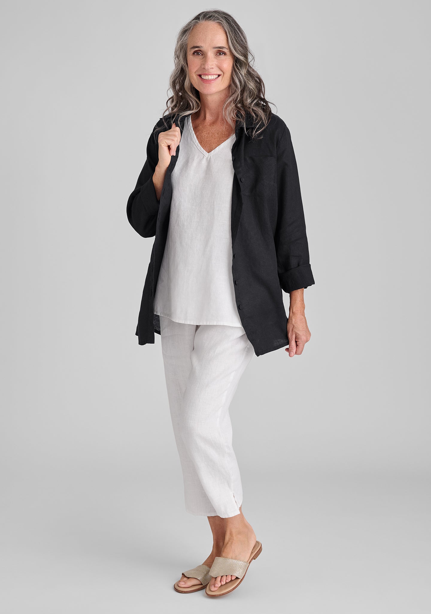 Breathable Linen Ankle Pants with Pockets - Women's High-Waisted Comfortable Work Pants for Office, Travel & Summer Outfits