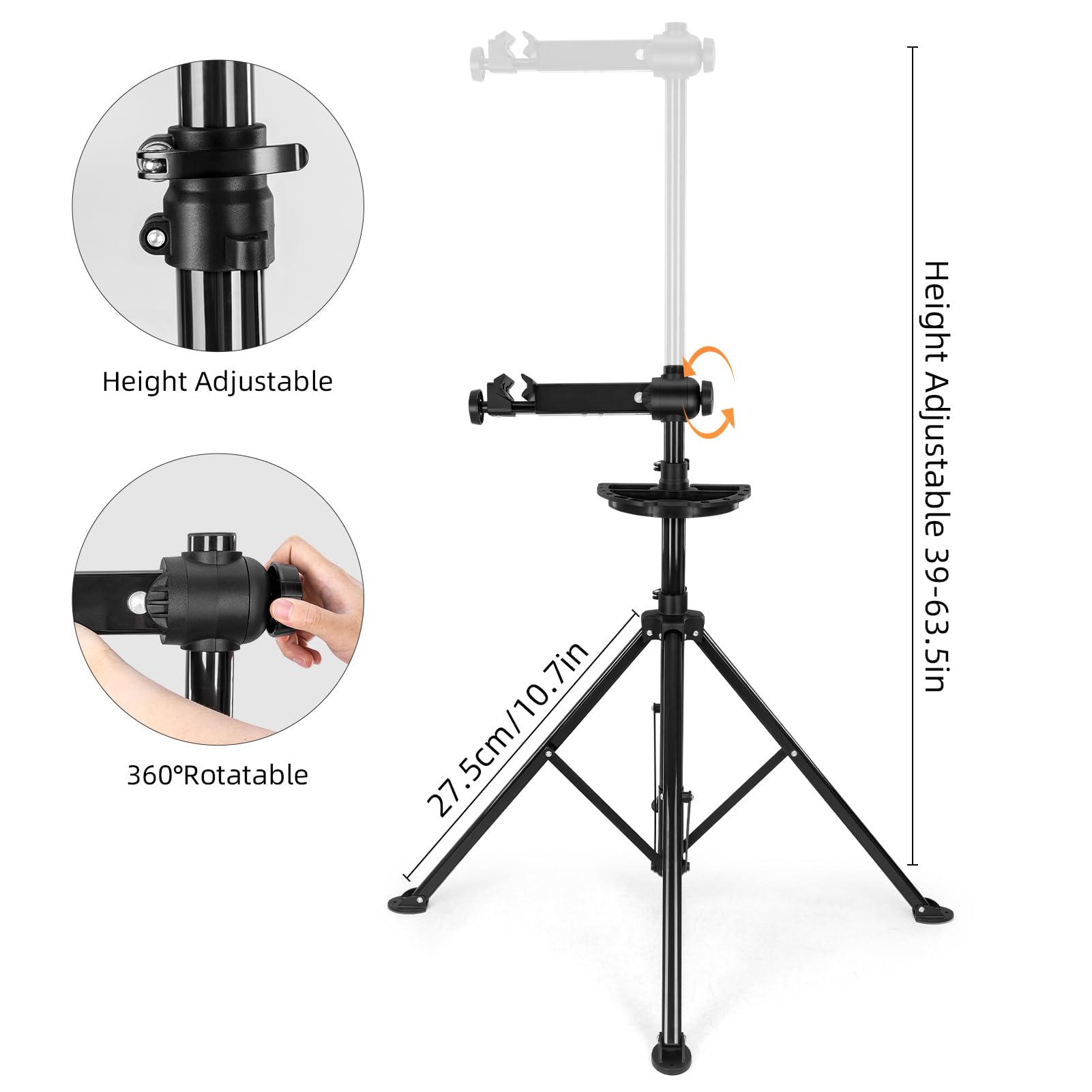 ROCKBROS Portable Bike Repair Stand - Aluminum Alloy Bicycle Maintenance Stand for Mountain, MTB, Road & E-Bikes (Max 66 lbs Capacity) - Perfect for Home Garage, Bike Shops & Outdoor Cycling Maintenance