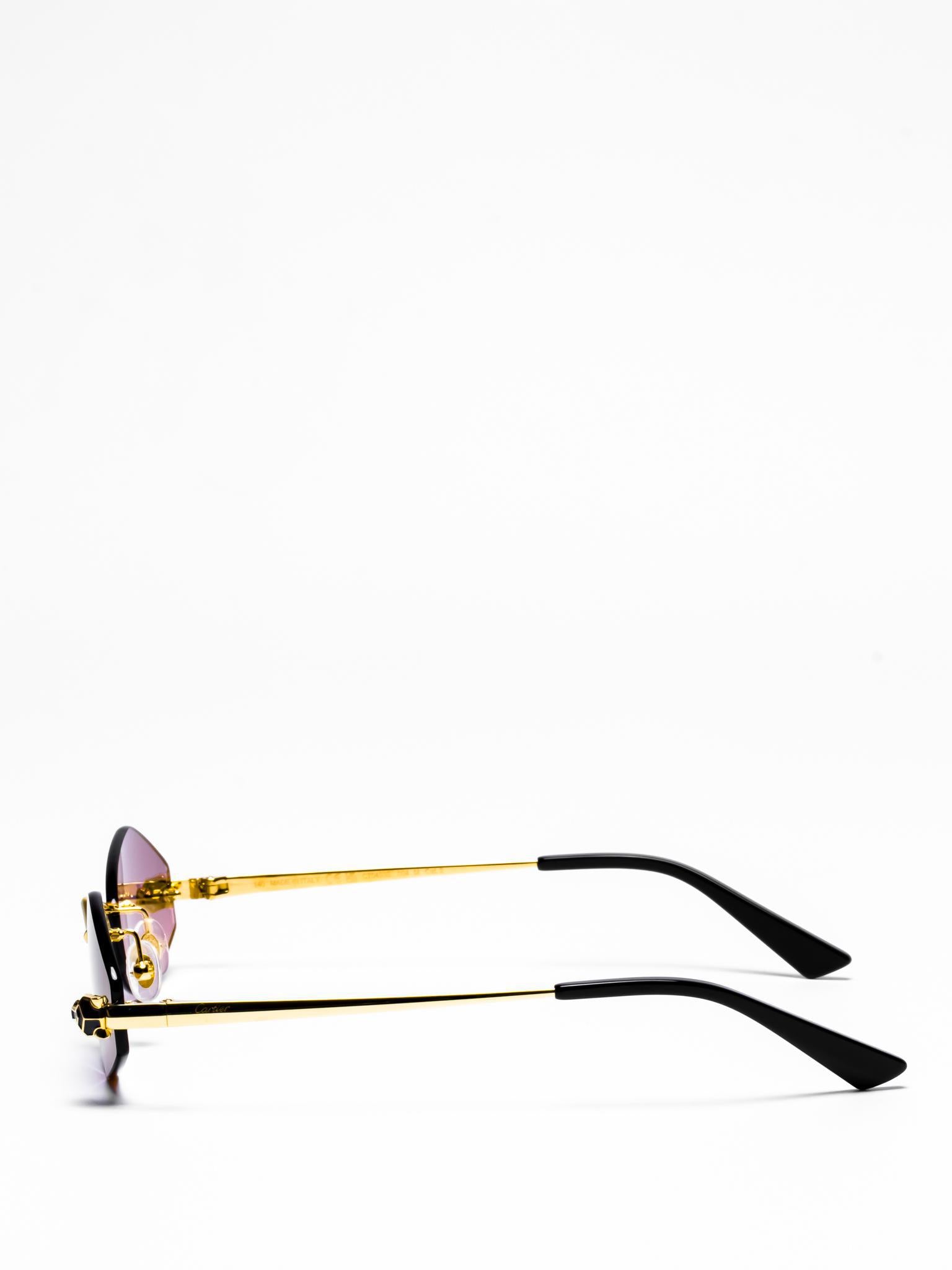 Cartier Panthère de Cartier CT0433S 004 Luxury Sunglasses for Women - UV Protection, Fashionable Cat-Eye Design - Perfect for Beach, Driving & Outdoor Activities