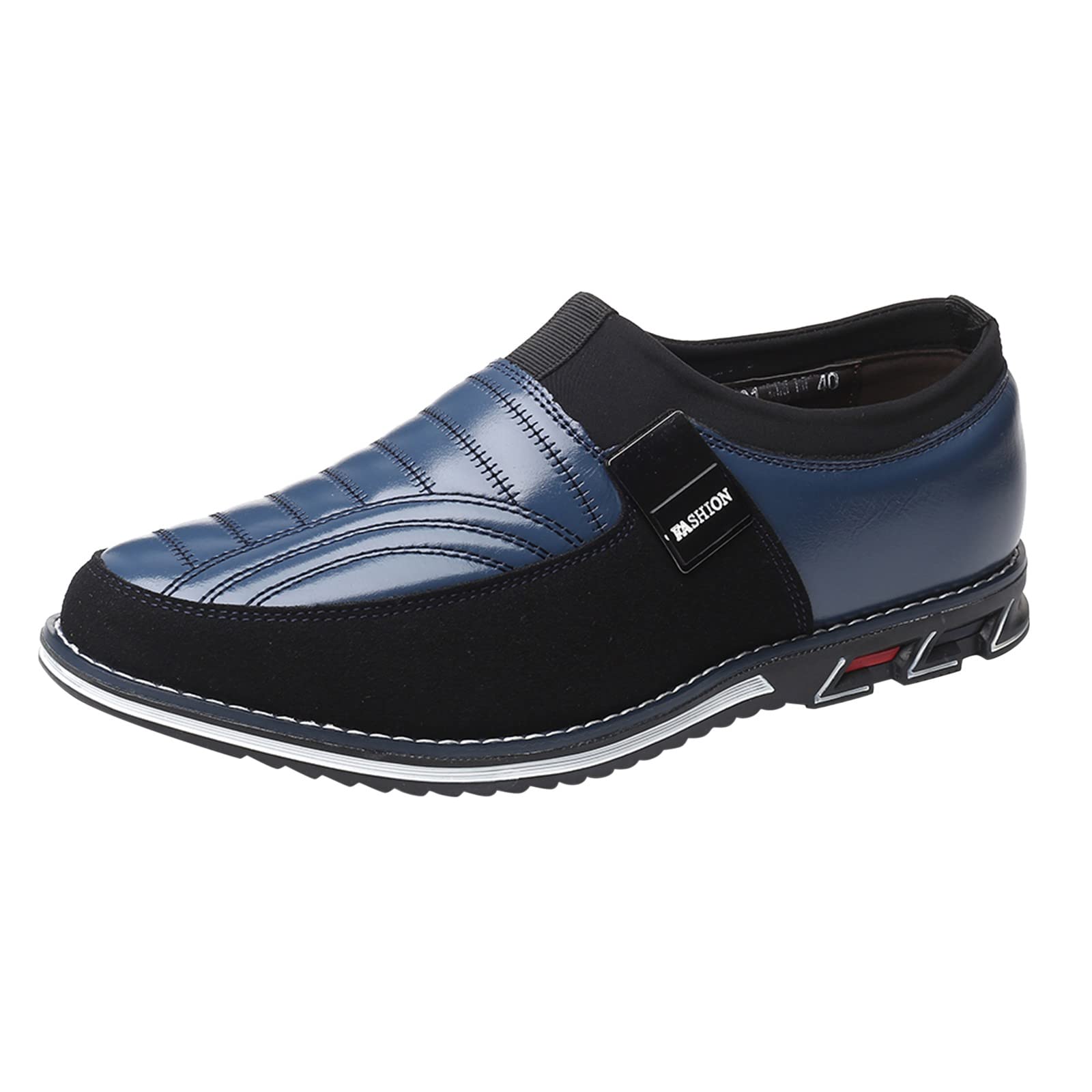 YUHAOTIN Men's Breathable Comfortable Business Casual Leather Shoes - Hook & Loop Slip-On for Office & Leisure Wear