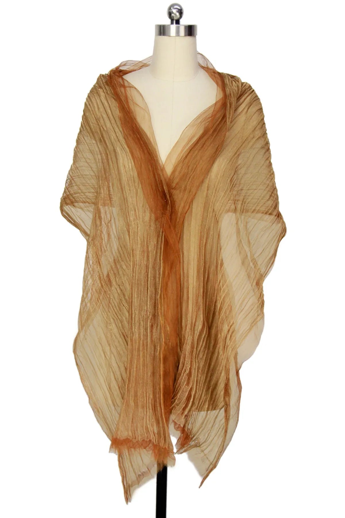 Elegant Silk Sheer Pleated Scarf for Women - Lightweight Fashion Accessory for Office, Party & Travel Outfits