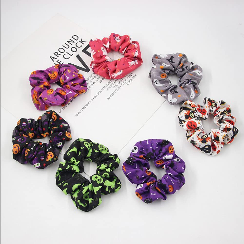 15PCS Halloween Hair Scrunchies - Elastic Ponytail Holders & Hair Bands for Women, Ladies & Girls - Cute Hair Accessories for Costumes, Parties & Everyday Use