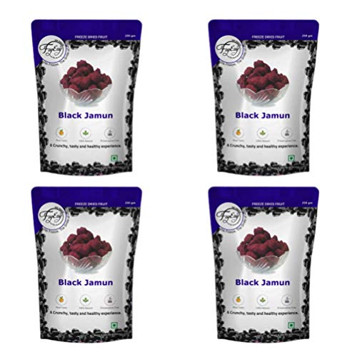 Freeze Dried Black Jamun Fruit Cubes - Healthy Vegan Snacks for Kids & Adults | 1kg (Pack of 4) | Camping, Hiking & Survival Food | Pantry-Stable Dehydrated Fruit for Travel, School Lunches & Emergency Preparedness