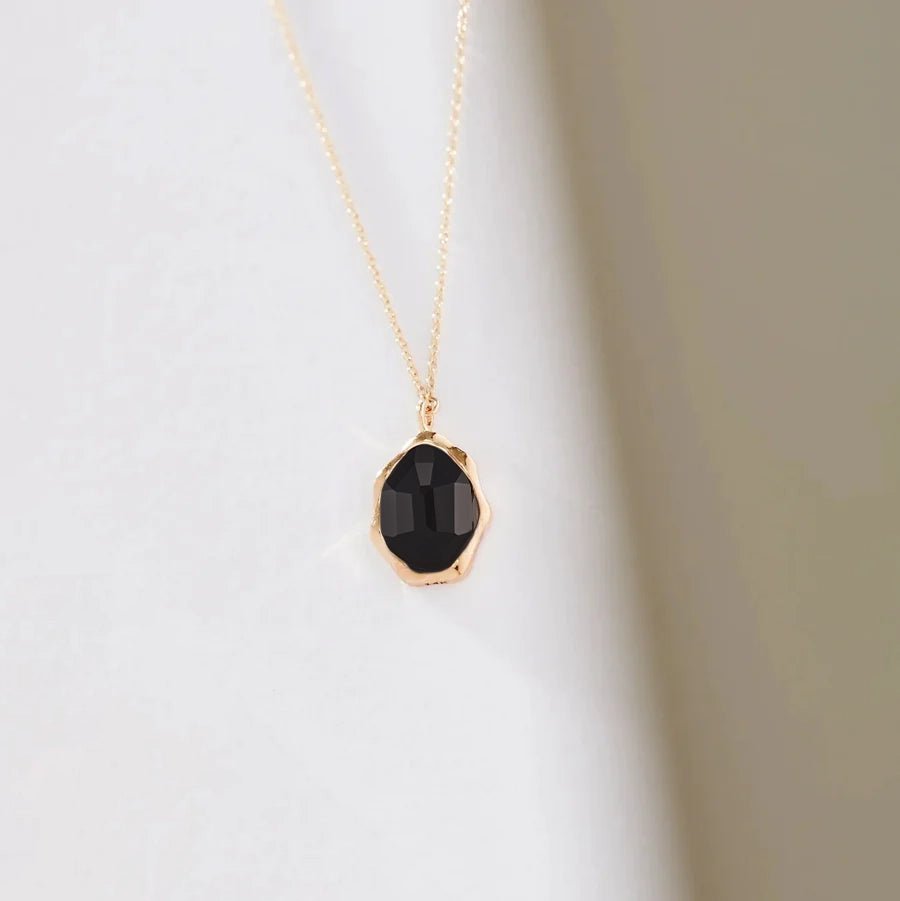 Black Onyx Mood Ring Necklace – Genuine Stone Jewelry for Women & Men | Perfect for Gifts, Meditation & Energy Healing