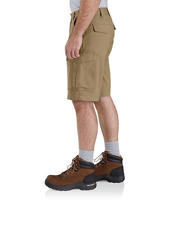 Carhartt 103542 253 Men's Rugged Flex Relaxed Fit Canvas Cargo Work Shorts Dark Khaki - Durable Workwear for Construction, Landscaping & Outdoor Activities