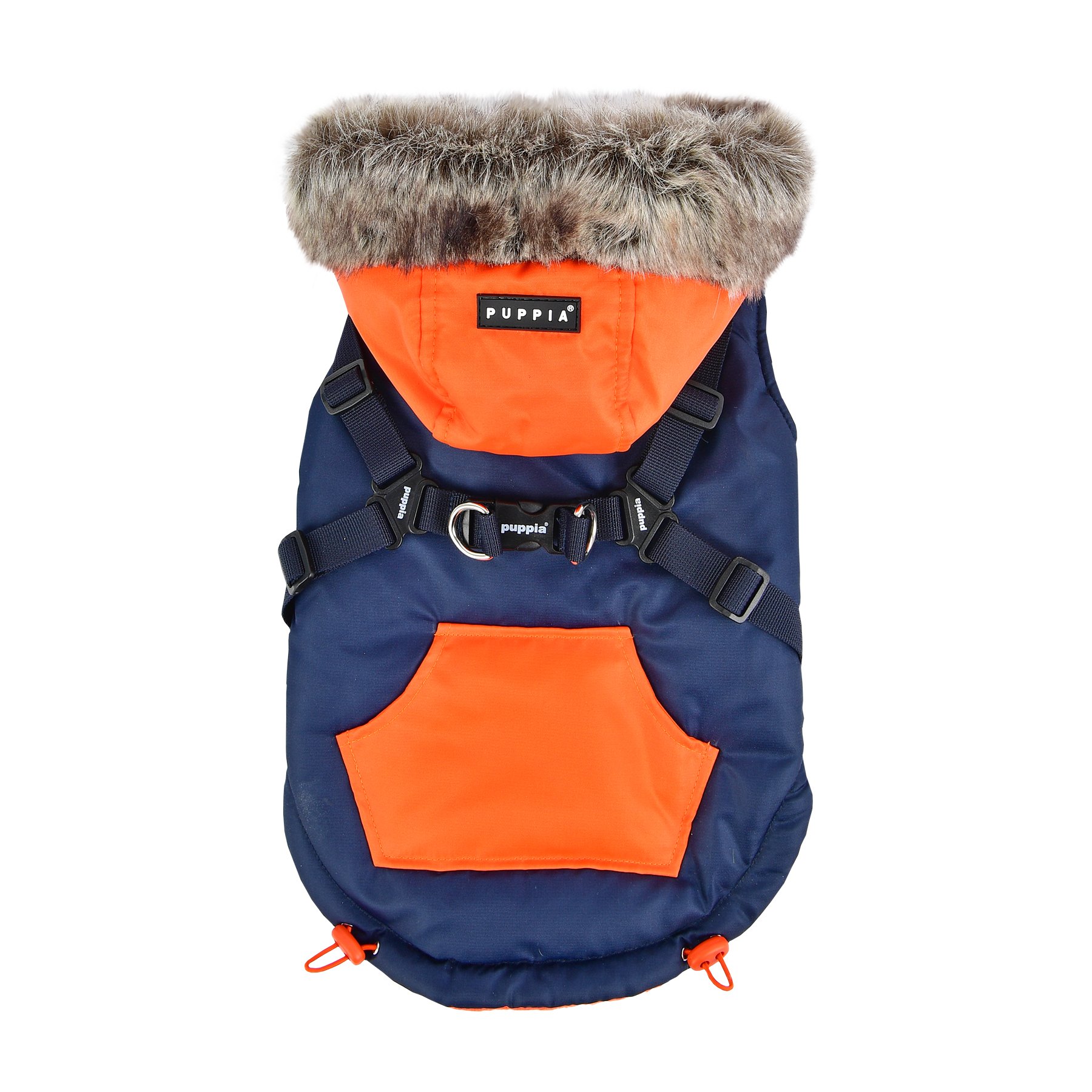 Puppia Orson Dog Coat for Small to Medium Dogs - Navy Blue, Size L - Warm & Waterproof Winter Jacket for Outdoor Walks and Cold Weather Protection