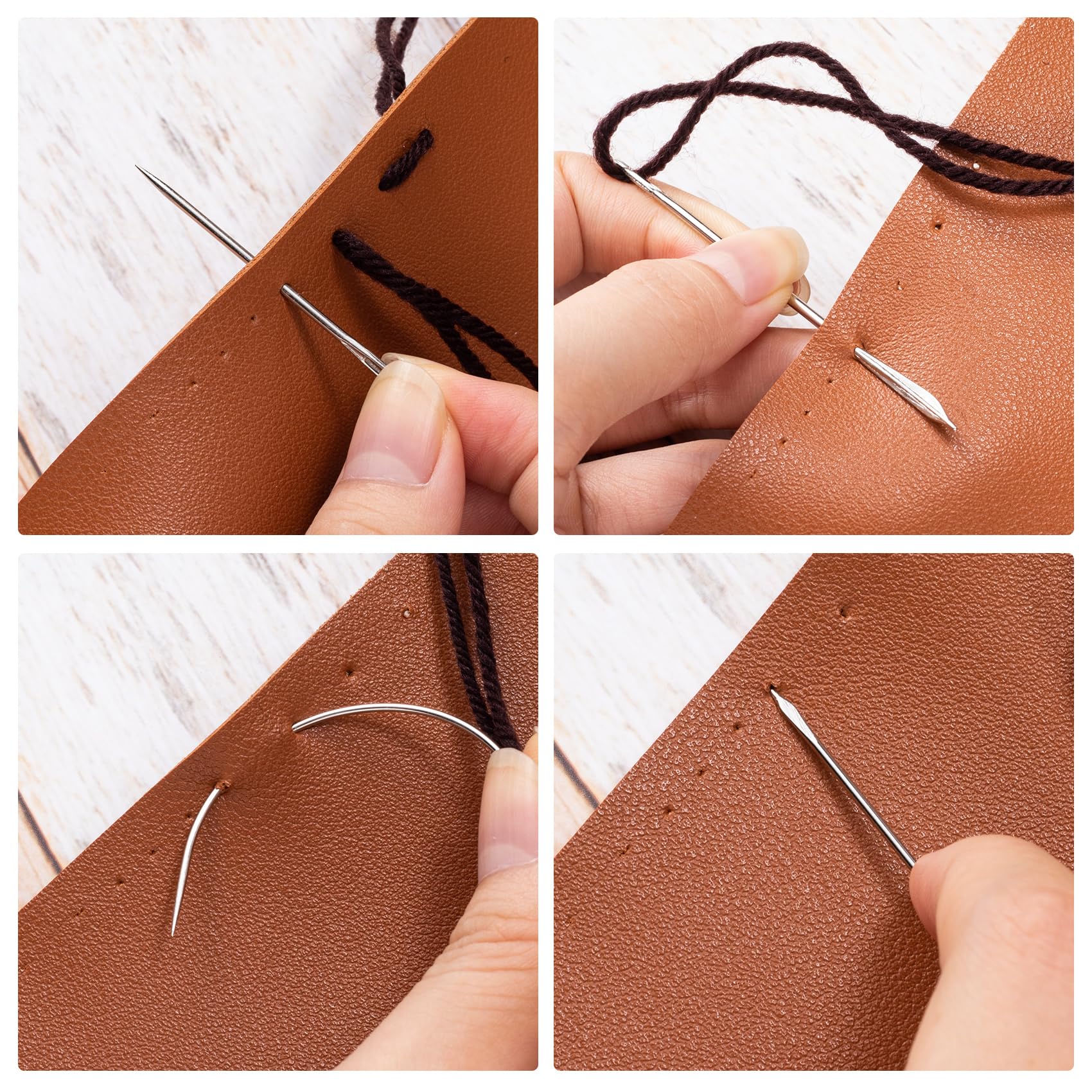 **Pndeyo 42-Piece Heavy Duty Leather Sewing Needles Kit – Curved Hand Needles for Upholstery, Leather Craft, Carpet & Canvas Repair – Perfect for DIY, Furniture Repair & Crafting Projects**