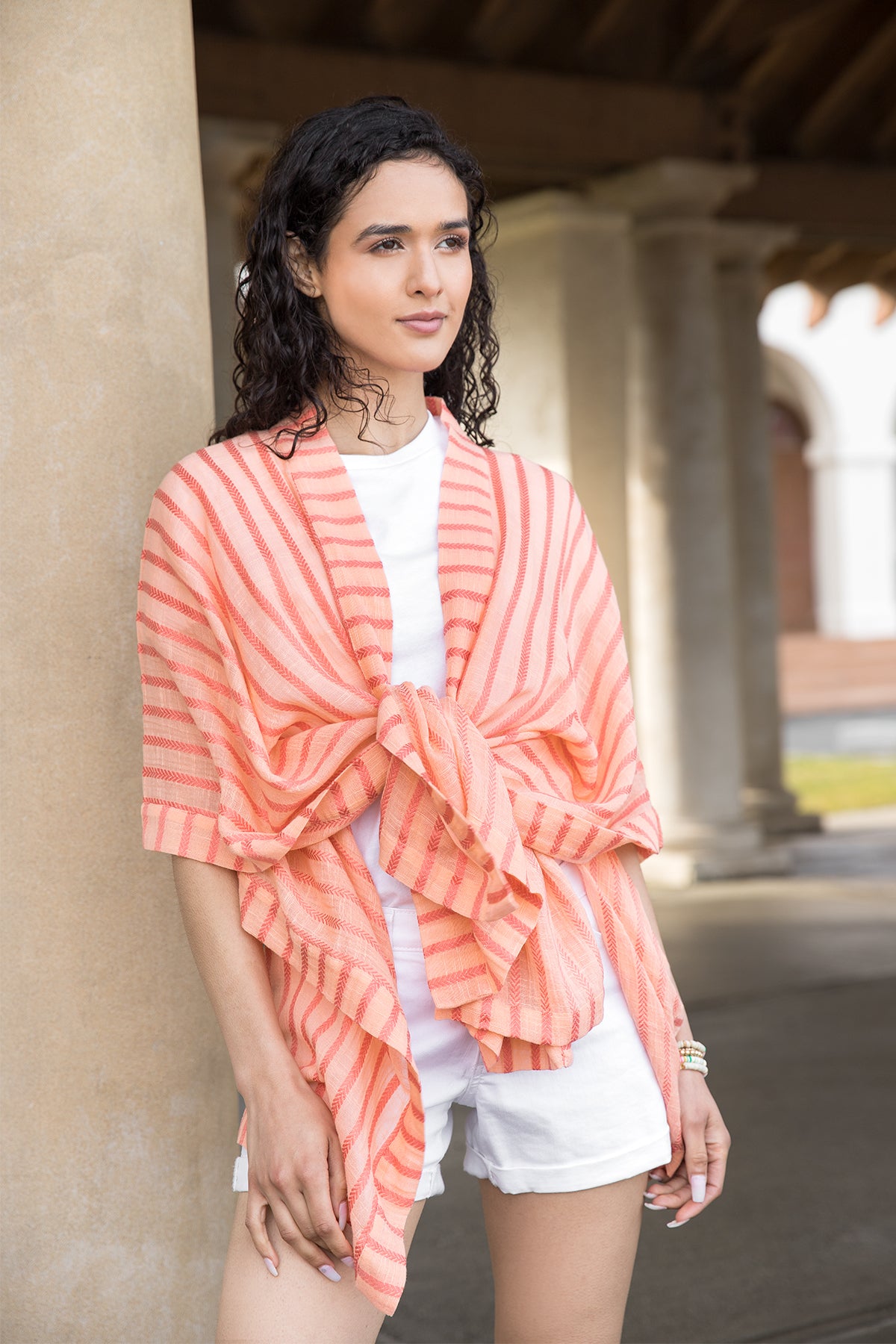 Lightweight Striped Cotton Kimono Cover Up - Beachwear, Poolside, Summer Vacation & Boho Outfit Essential