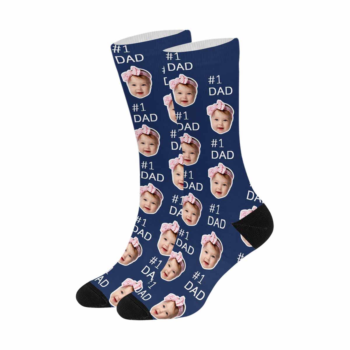 **Personalized Custom Crew Socks for Men - Print Your Photo on Soft Cotton Socks - Unique Gift for Dad, Husband, Boyfriend - Perfect for Birthdays, Holidays & Special Occasions**
