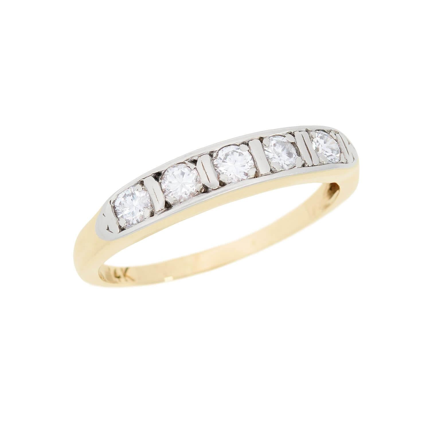 Vintage 14k Gold Diamond Eternity Band Ring for Women - Perfect for Weddings, Anniversaries & Special Occasions
