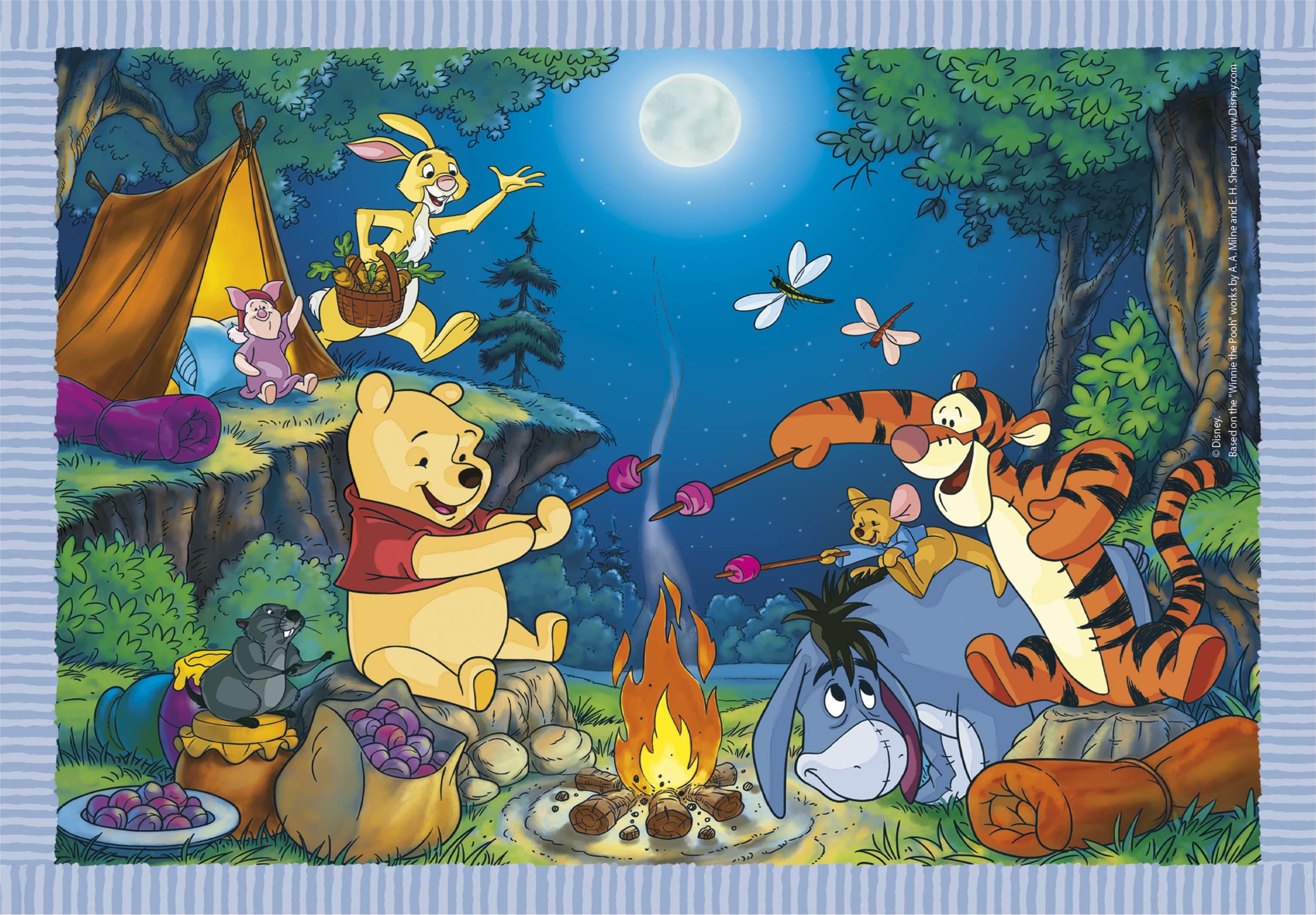 Clementoni Supercolor 4-in-1 Progressive Puzzle Set - Disney Winnie The Pooh (12/16/20/24 Pieces) - Educational Jigsaw Puzzles for Kids Ages 3+ - Cartoon Animal Theme - Made in Italy - Perfect for Preschool Learning & Family Game Night