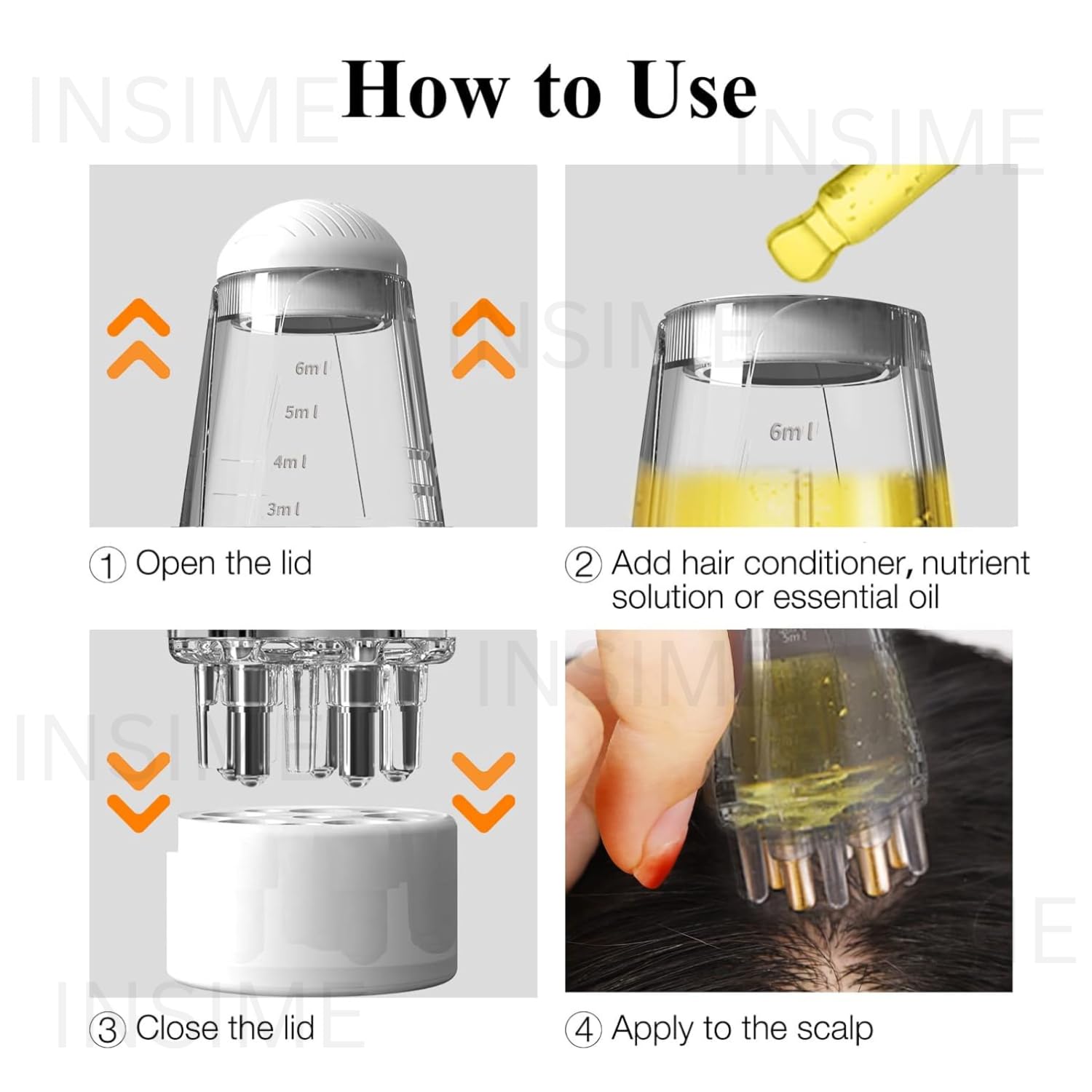 **INSIME Mini Scalp Oil Applicator Tool (5cm) - Hair Serum Dispenser & Scalp Massager for Deep Conditioning & Hair Growth - Perfect for Home Hair Care & Salon Treatments**