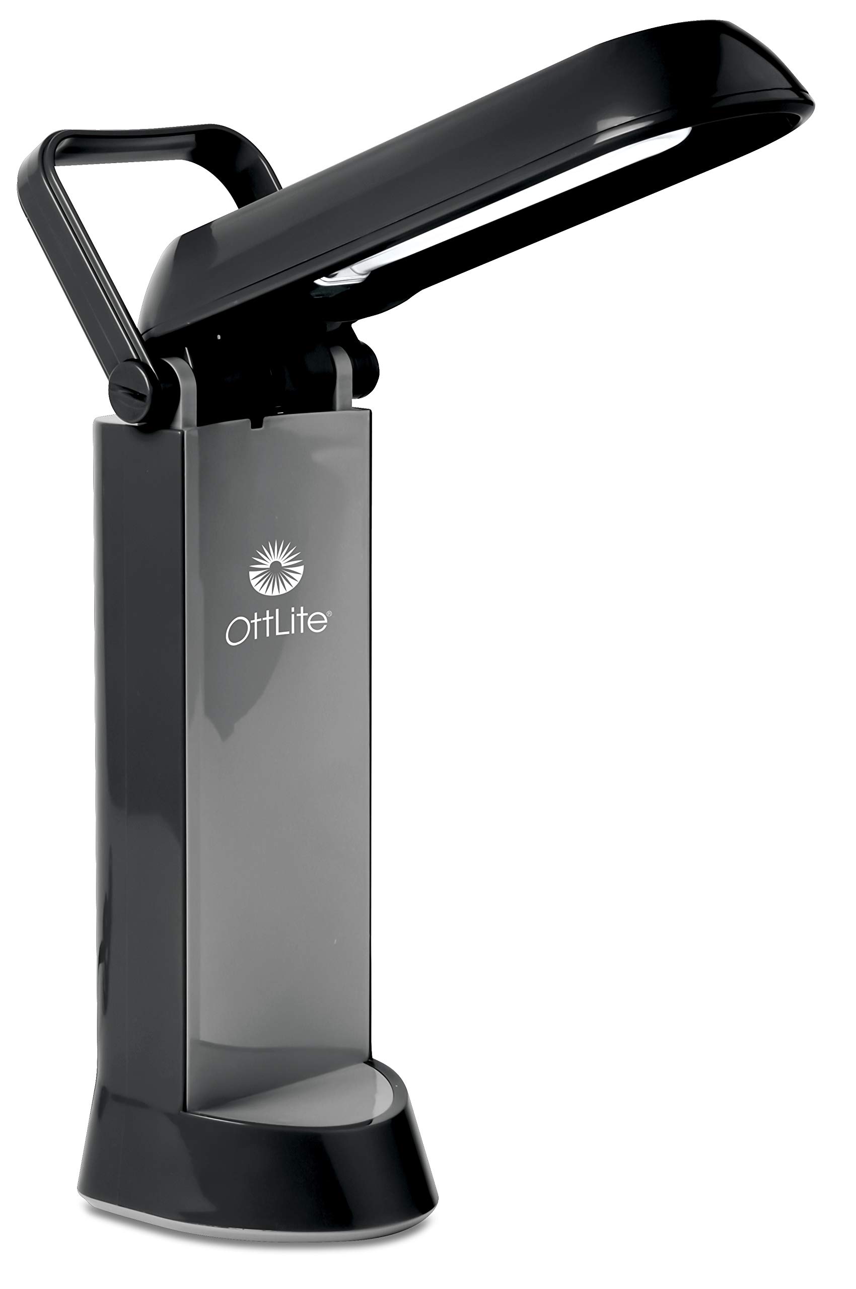 OttLite 13 Watt Folding Task Lamp - Adjustable Black Desk Light for Reading, Crafting & Office Work | Portable LED Lighting for Home & Workspace