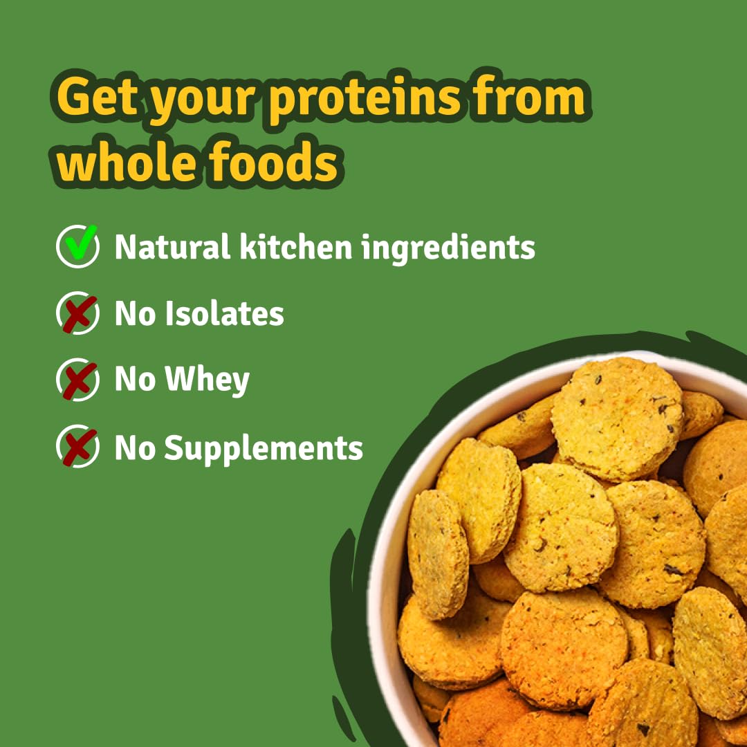 Prolicious Baked Mathri - High Protein (10g) & Fiber Healthy Snack for Weight Loss | Palm Oil Free, No Trans Fat | Whole Food Ingredients | 250g Pack | Perfect for Office, Travel & Keto Diet Snacking