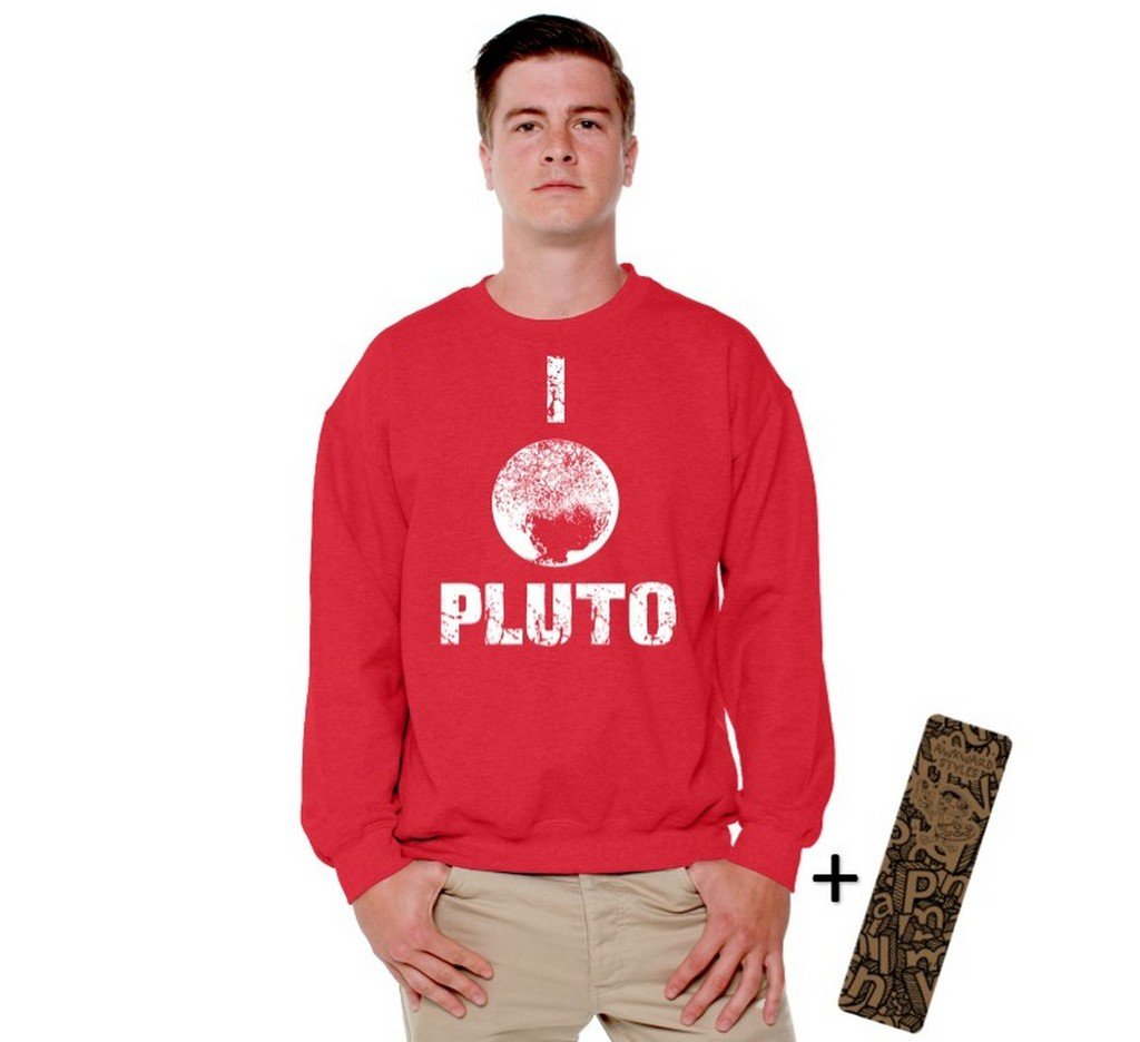 Awkwardstyles Pluto Crewneck Sweatshirt - Solar System Space Planet Graphic Hoodie with Free Bookmark | Astronomy Lover Gift, Casual Outerwear for Stargazing & Space-Themed Events