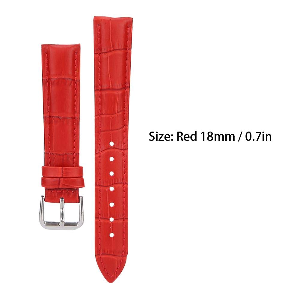 ZJchao 18mm Red PU Leather Watch Band - Adjustable Unisex Watch Strap Replacement for Men & Women, Perfect for Watch Repair, Daily Wear & Gift Giving