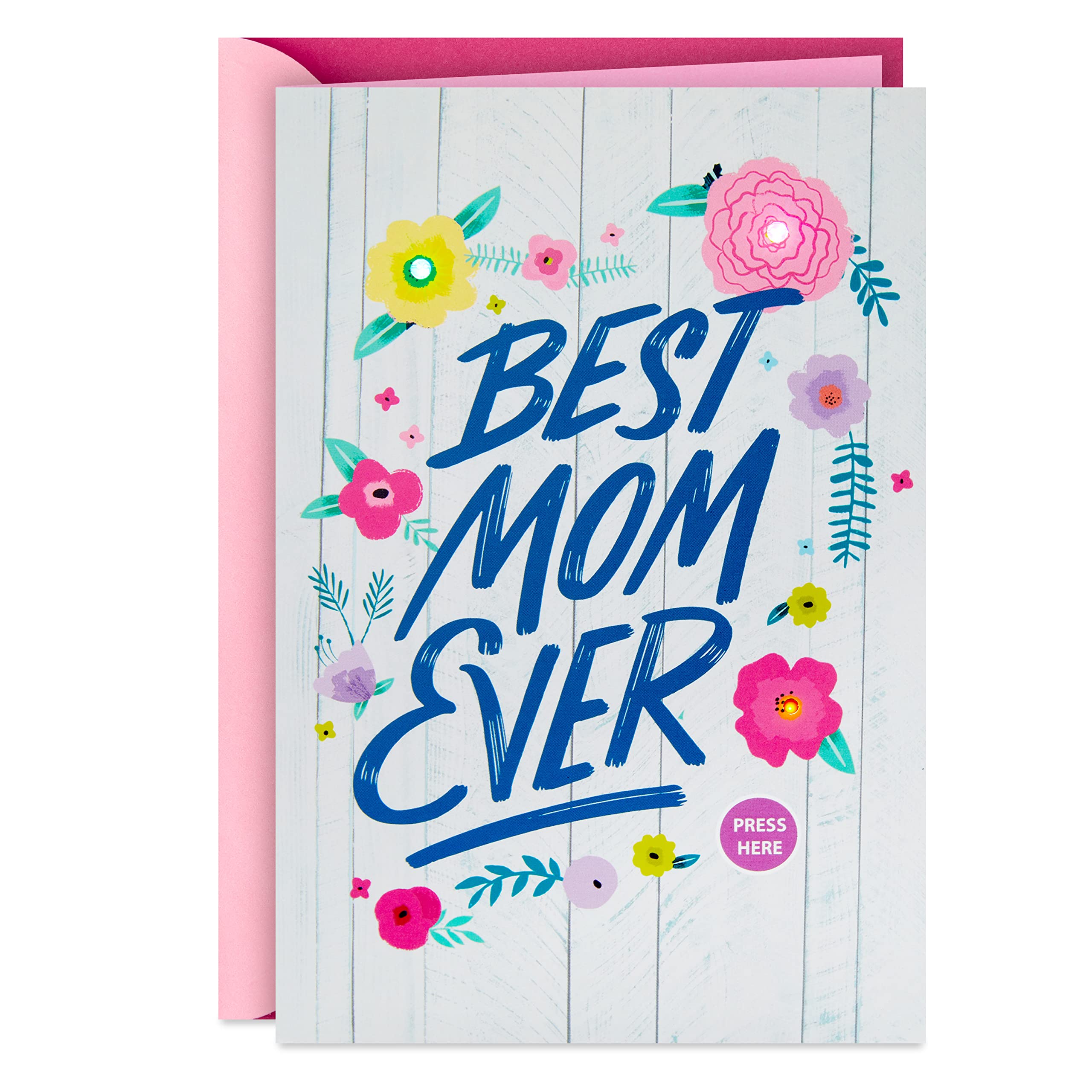 Hallmark Best Mom Ever Birthday Card with Light and Sound - Heartfelt Musical Greeting Card for Mother's Day, Anniversary & Special Occasions