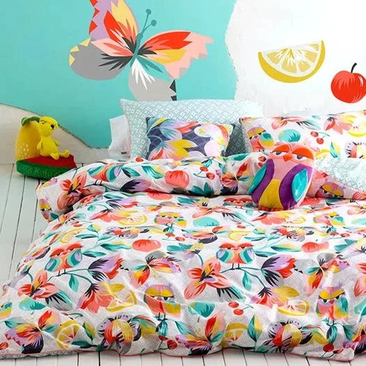 Kaleidoscope Floral Cushion by KAS KIDS - Soft Decorative Throw Pillow for Sofa, Bed, Nursery - Perfect for Home Decor, Living Room & Kids Room