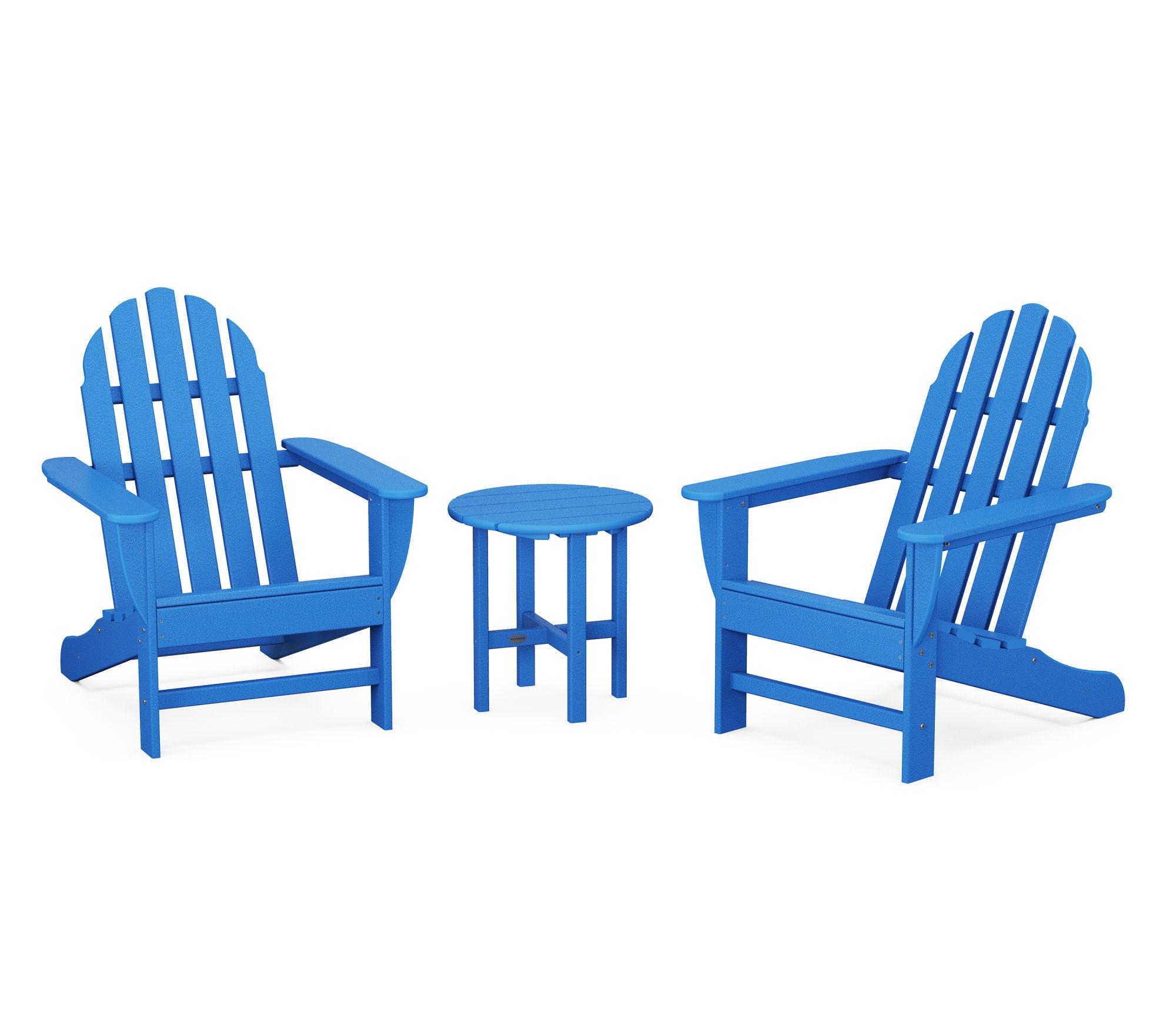 POLYWOOD Classic Adirondack 3-Piece Outdoor Patio Furniture Set - Durable All-Weather Resin Chairs & Table for Garden, Poolside, and Backyard Relaxation