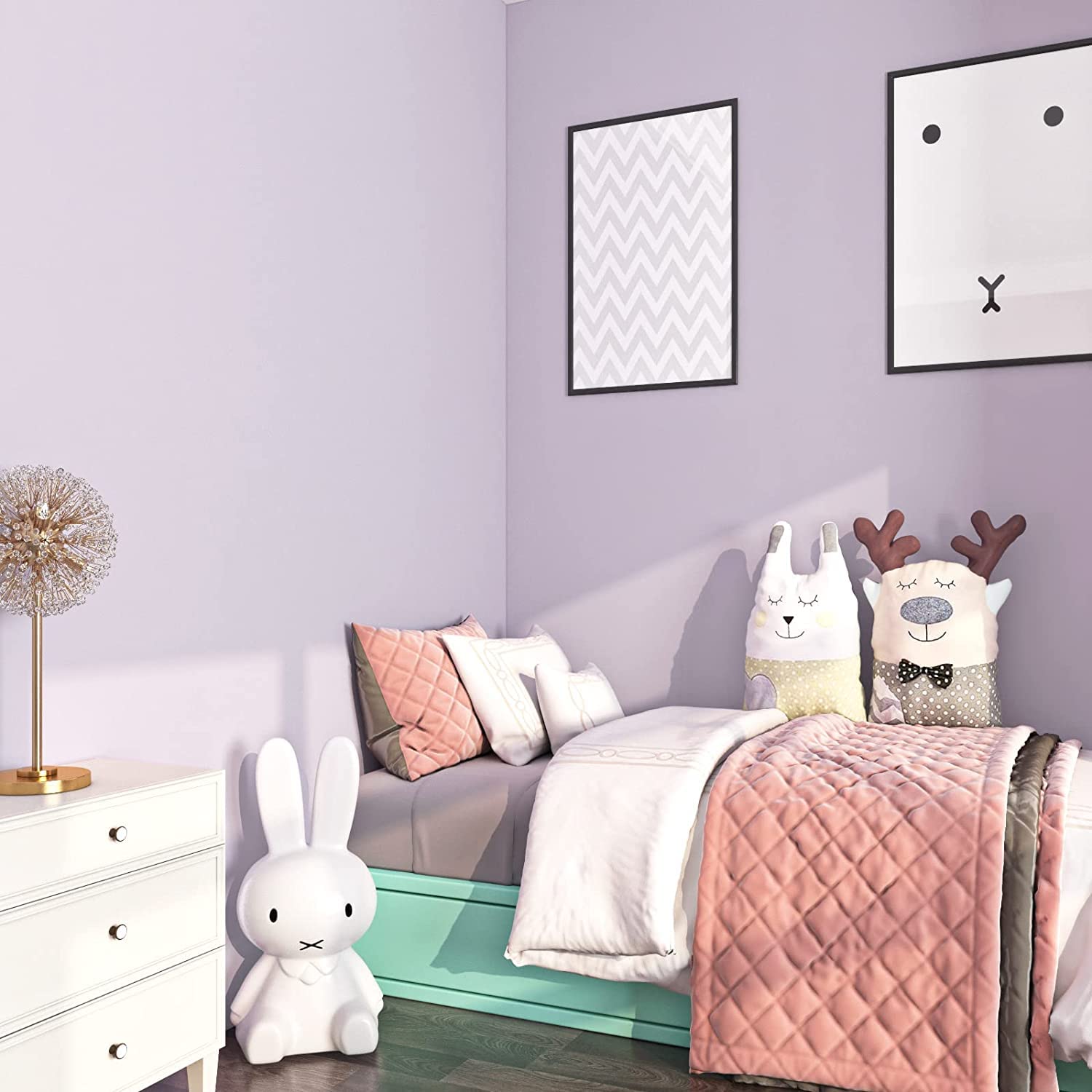 FunStick 15.8x240 Inch Light Purple Peel and Stick Wallpaper - Removable Self-Adhesive Vinyl Roll for Bedroom, Cabinets, Walls & Desk - Lilac Purple Contact Paper for Home Decor & DIY Projects