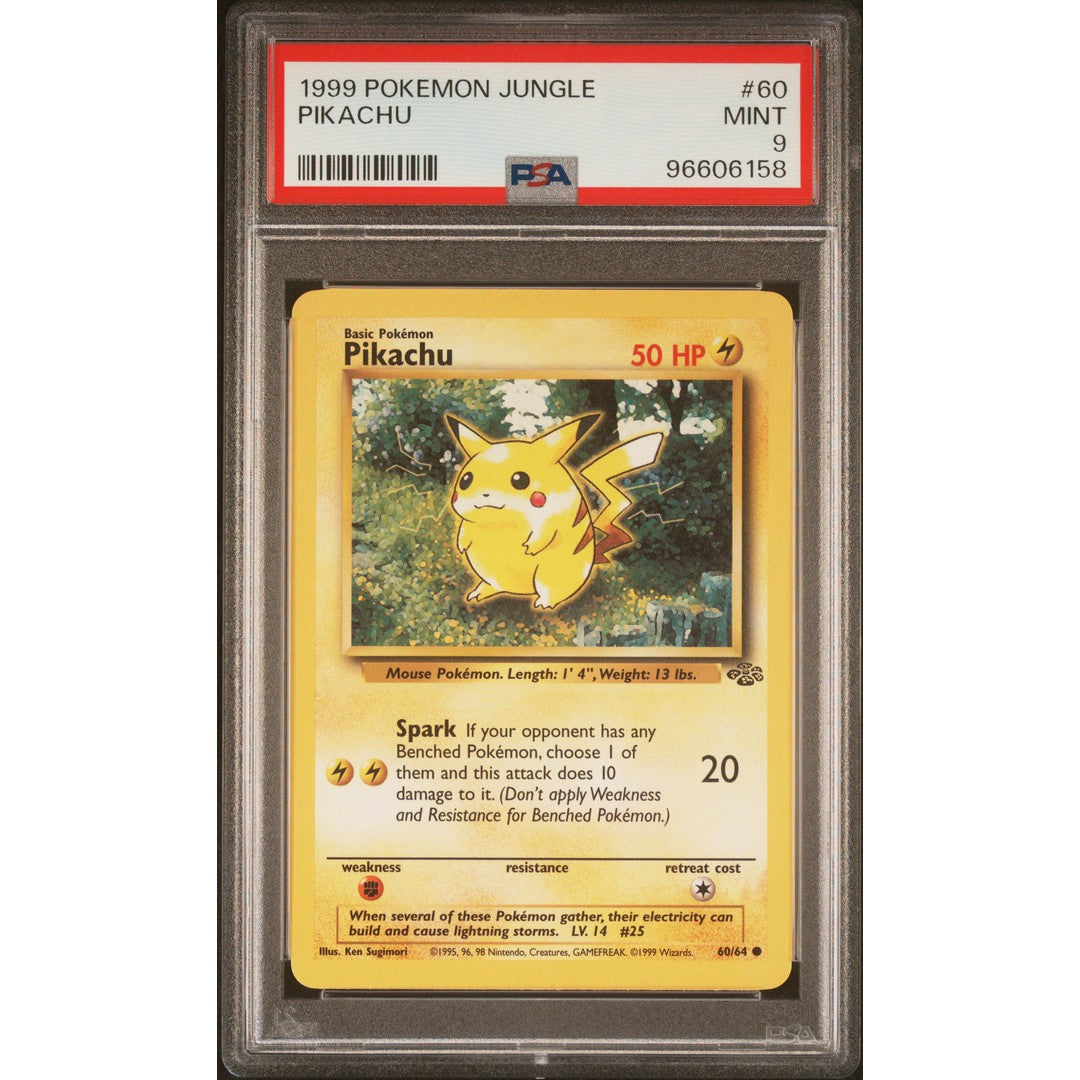 1999 Pokemon Jungle Pikachu 60/64 PSA 9 Graded Card - Rare Collectible for Pokemon TCG Fans & Investors | Perfect for Display, Gaming, and Trading