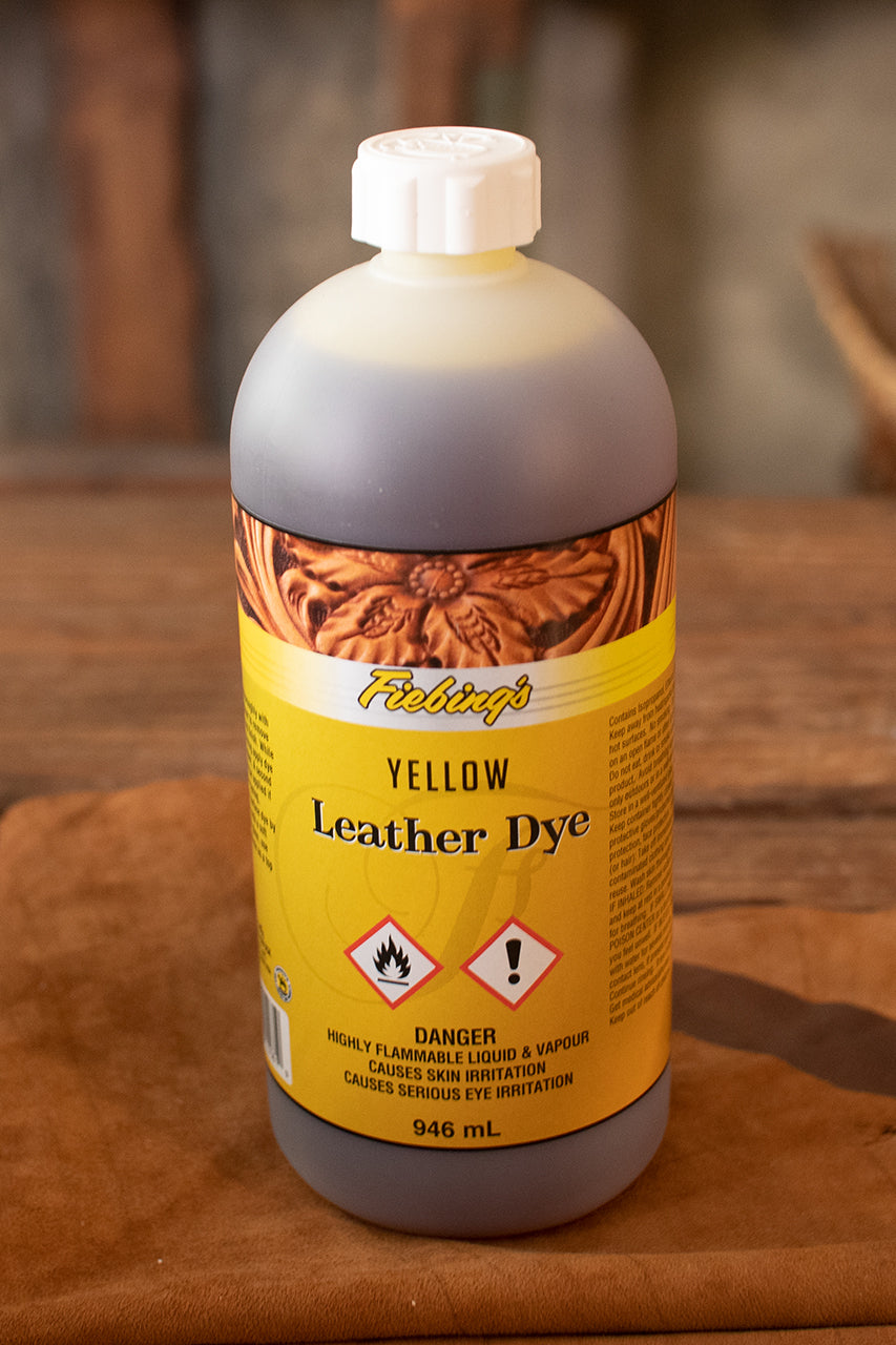 Fiebing's Leather Dye - 32 oz (946 ml) Professional Oil-Based Leather Dye in Yellow - Ideal for Leather Craft, Shoes, Bags & Furniture Restoration