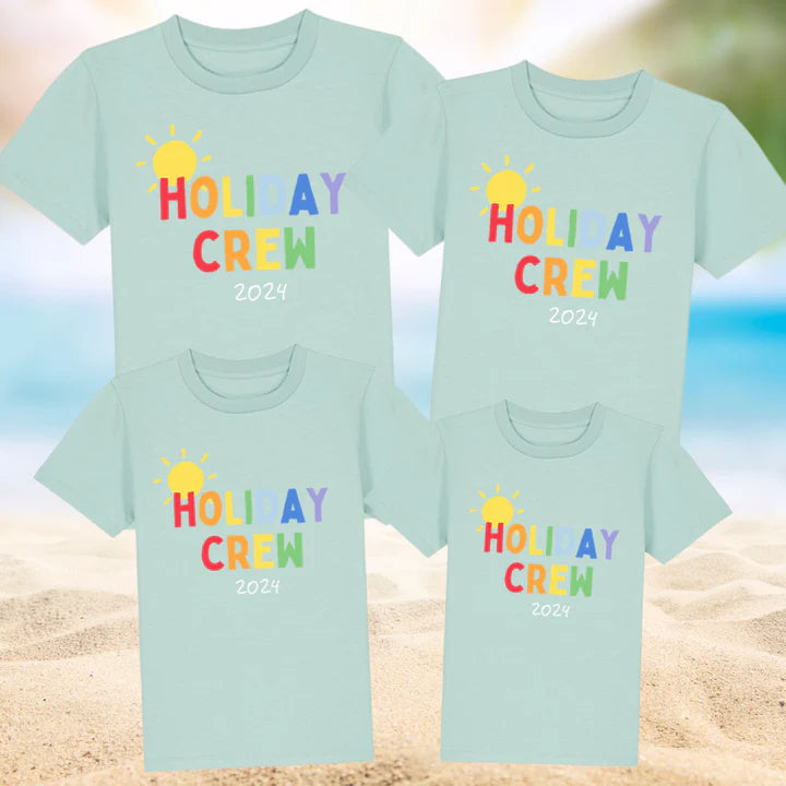 CLR Holiday Crew 2024 Matching Family Christmas T-Shirts - Aloe Green - Festive Group Outfits for Holiday Gatherings & Family Photos
