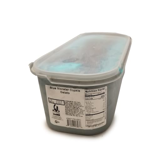 G.S. Gelato 5 Liter (1 Gallon) Blue Monster Cookie Flavor - Premium Italian Ice Cream for Parties, Desserts & Family Gatherings