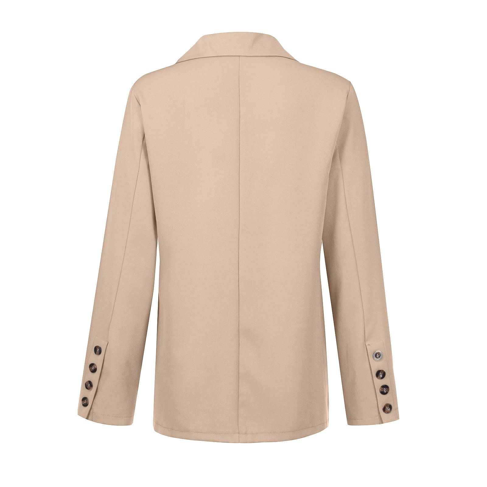 Women's Plus Size Business Casual Blazer - Long Sleeve Office Suit Jacket with Button Front & Lapel Collar (Beige) | Christmas Clearance Sale | Perfect for Work, Office Meetings & Professional Events