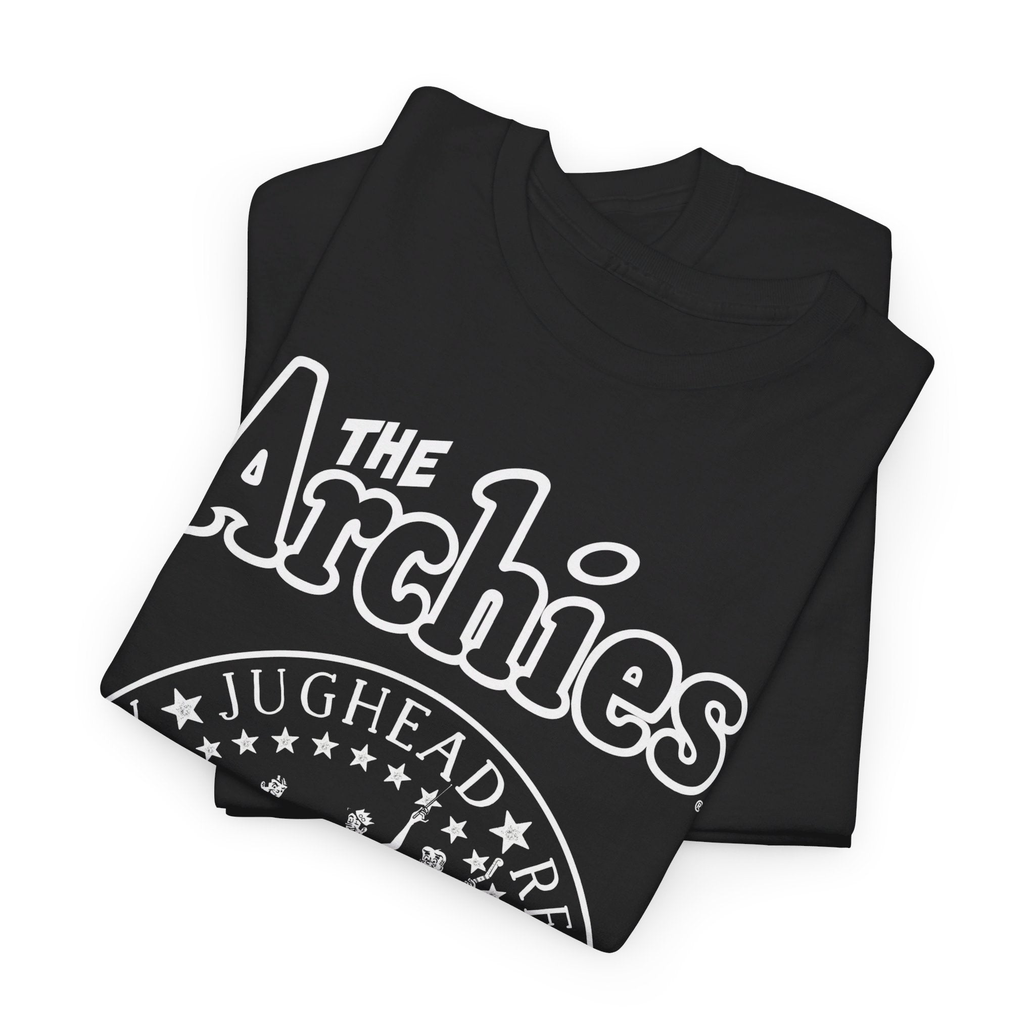 The Archies Graphic T-Shirt - Unisex Heavy Cotton Tee with Archie, Betty, Veronica, Reggie & Jughead | Retro Comic Book Style for Fans & Collectors | Perfect for Casual Wear, Cosplay & Gifts