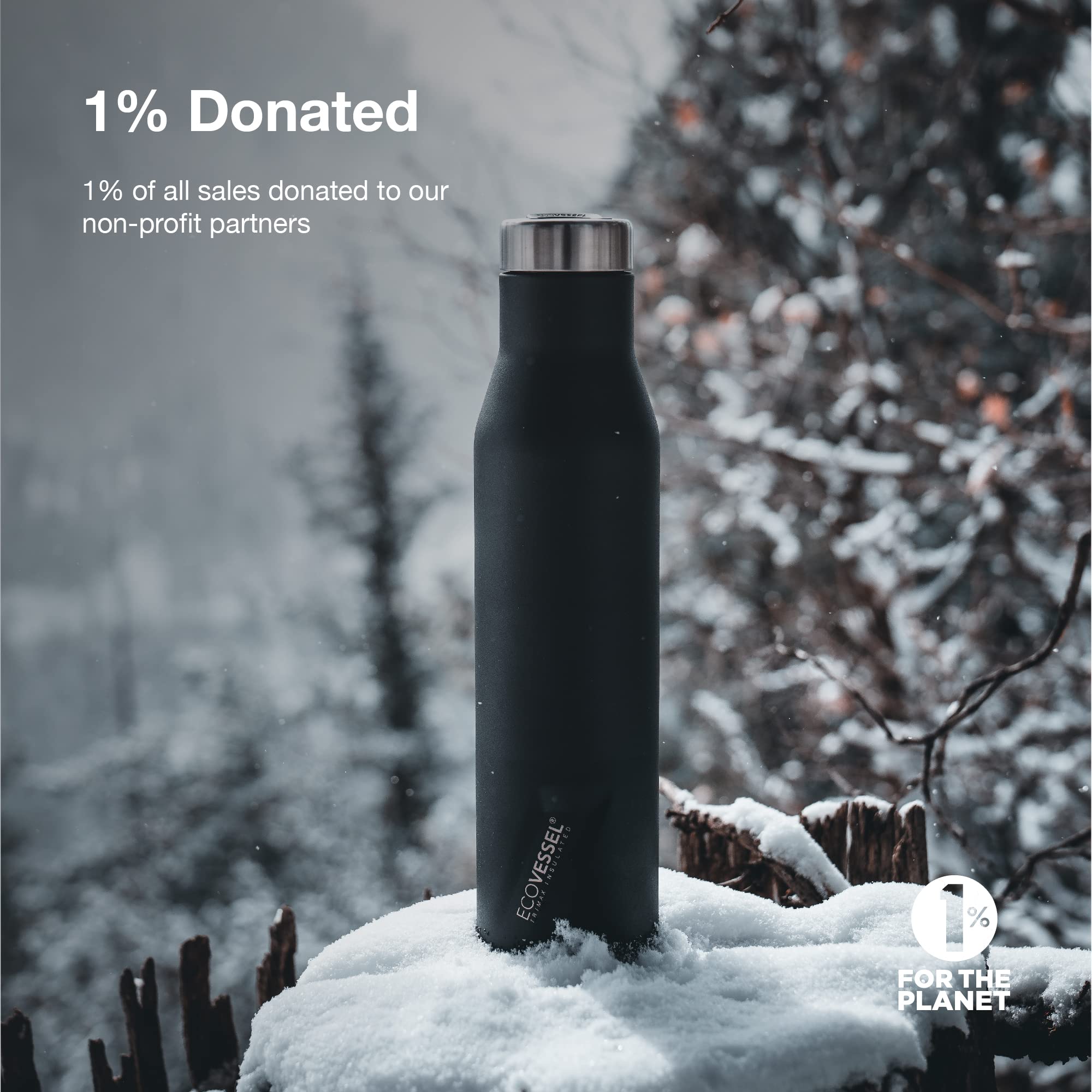 EcoVessel ASPEN 25 oz Stainless Steel Insulated Water Bottle with Leak-Proof Lid & Non-Slip Base - BPA Free Vacuum Flask for Hot/Cold Drinks - Perfect for Hiking, Gym, Office & Travel (White Pearl)