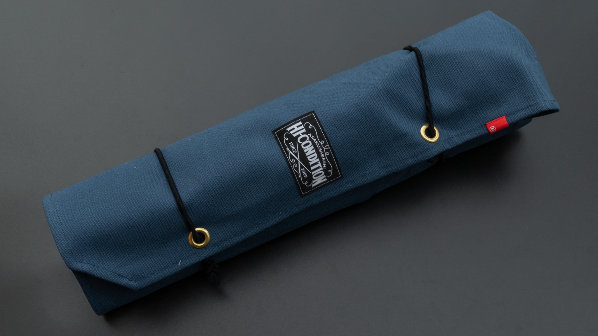 HI CONDITION Hanpu Canvas 6 Pocket Knife Roll (Ai and Om Edition) - Professional Chef Knife Organizer for Kitchen, BBQ, Camping & Travel
